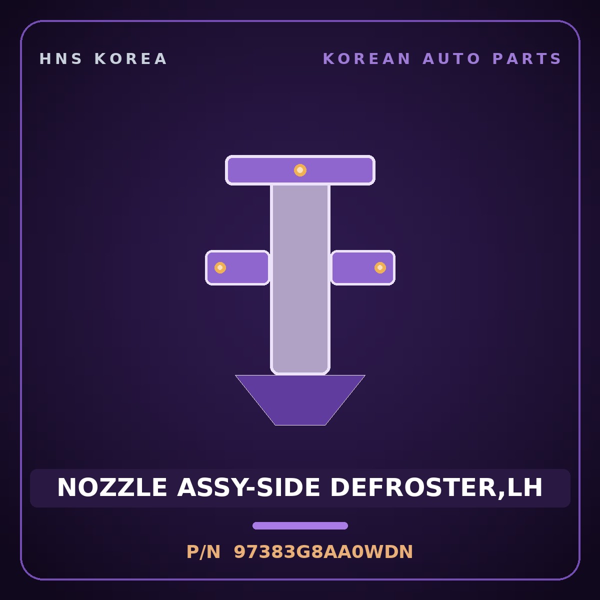 Genuine Mobis NOZZLE ASSY-SIDE DEFROSTER,LH 97383G8AA0WDN for Grandeur 2020 HNS Parts Korea