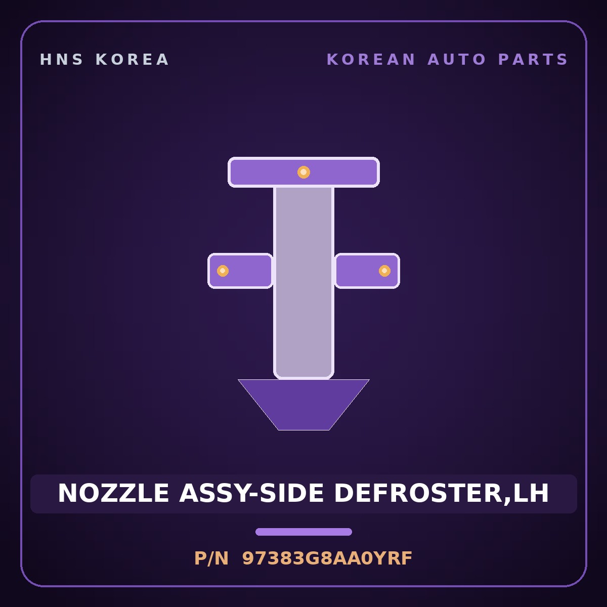 Genuine Mobis NOZZLE ASSY-SIDE DEFROSTER,LH 97383G8AA0YRF for Grandeur 2020 HNS Parts Korea