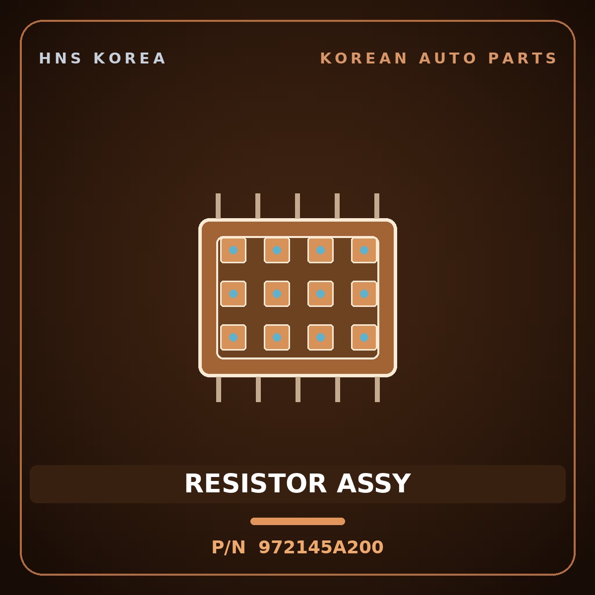 Genuine Mobis RESISTOR ASSY 972145A200 for County 1998 HNS Parts Korea