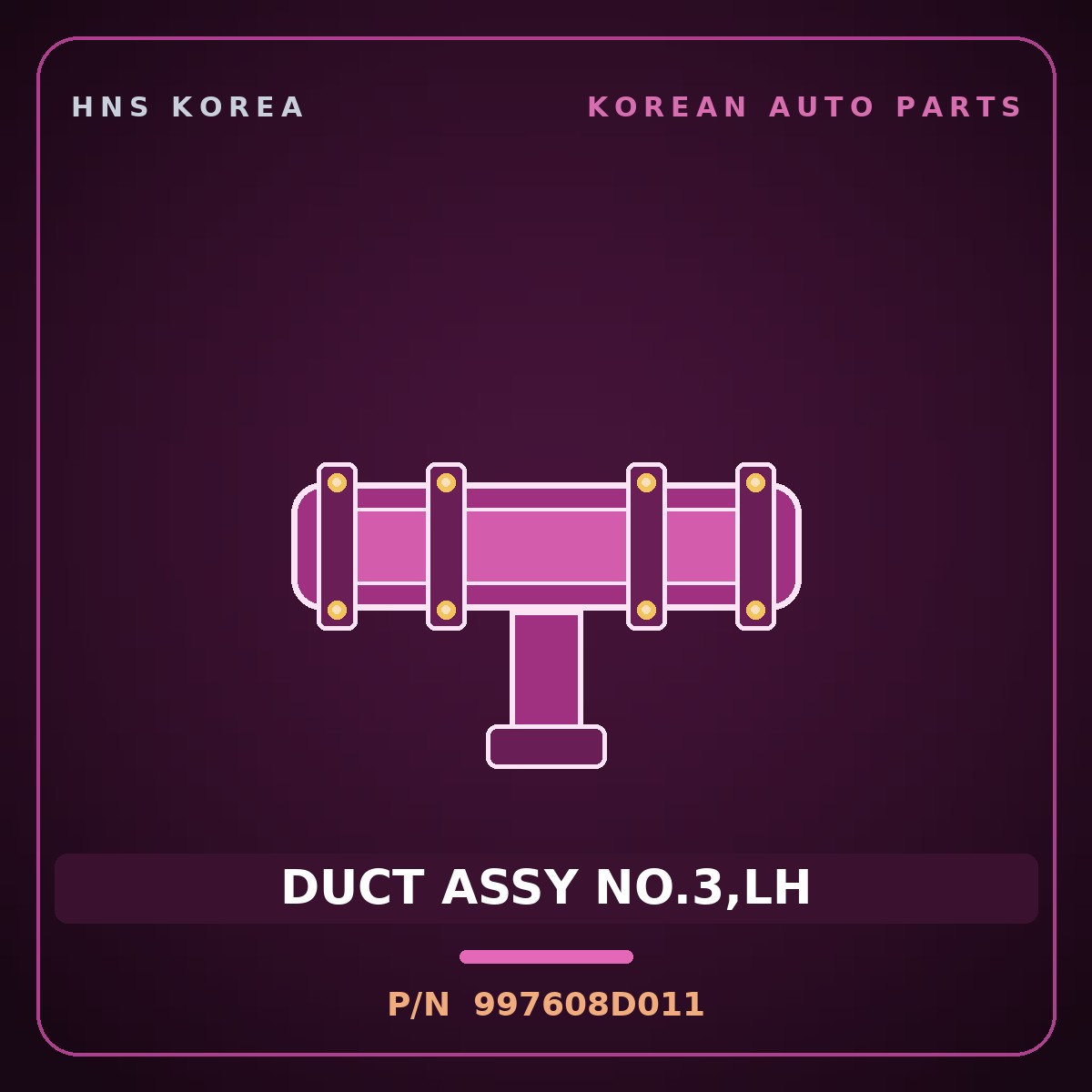 Genuine Mobis DUCT ASSY NO.3,LH 997608D011 for Express 2006 HNS Parts Korea
