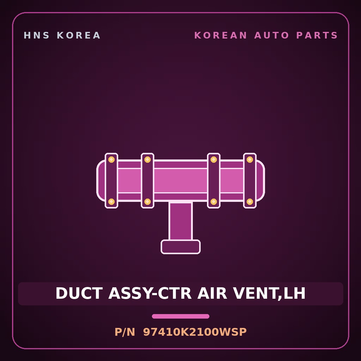 Genuine Mobis DUCT ASSY-CTR AIR VENT,LH 97410K2100WSP for Venue 2019 HNS Parts Korea