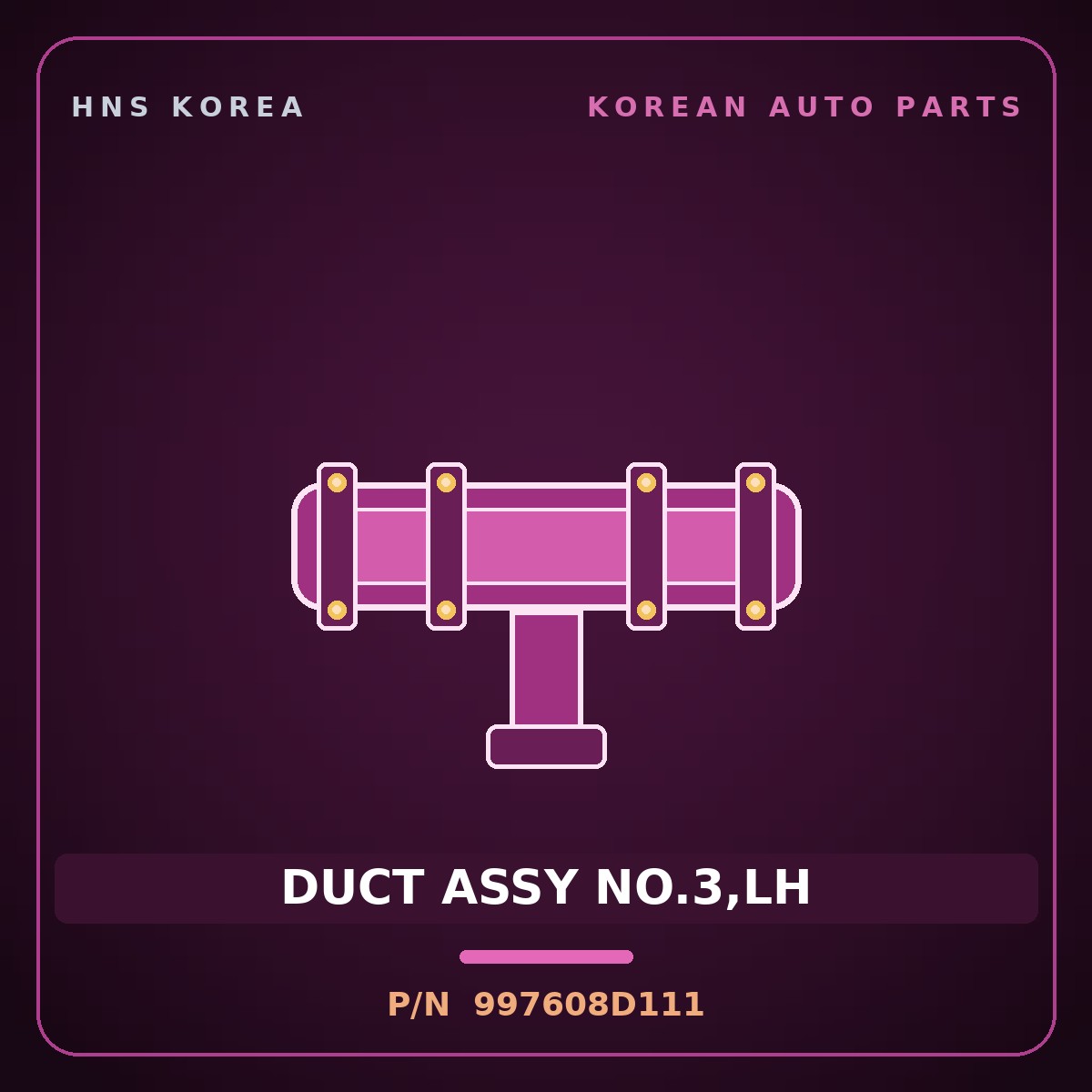 Genuine Mobis DUCT ASSY NO.3,LH 997608D111 for Express 2006 HNS Parts Korea