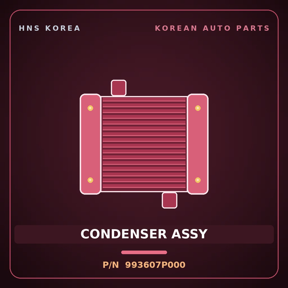 Genuine Mobis CONDENSER ASSY 993607P000 for Pavise 2013 HNS Parts Korea