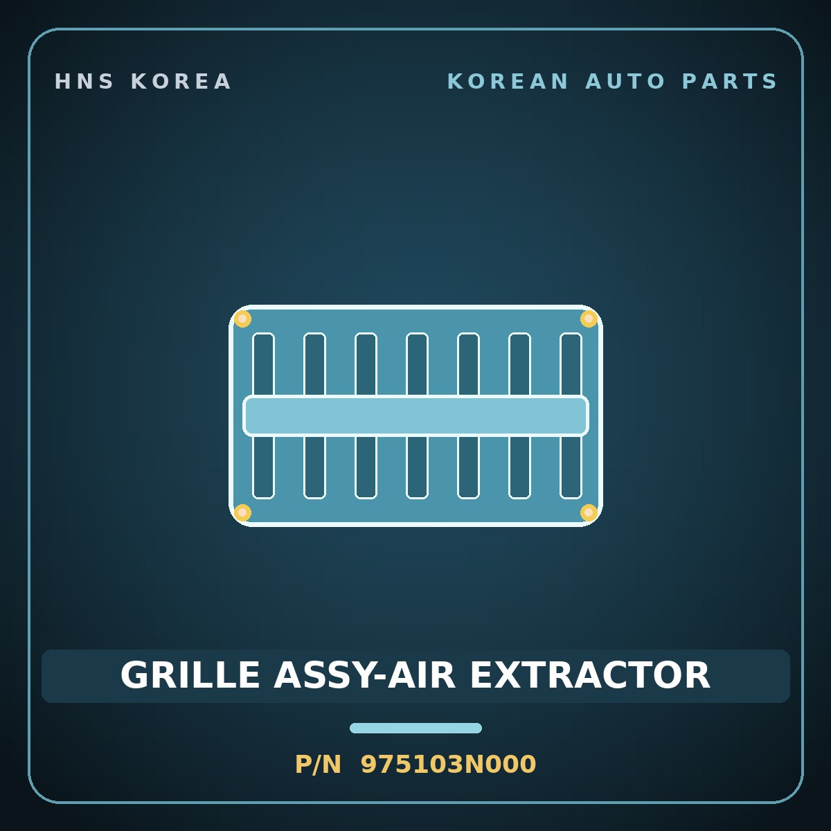 Genuine Mobis GRILLE ASSY-AIR EXTRACTOR 975103N000 for Equus 2008 HNS Parts Korea