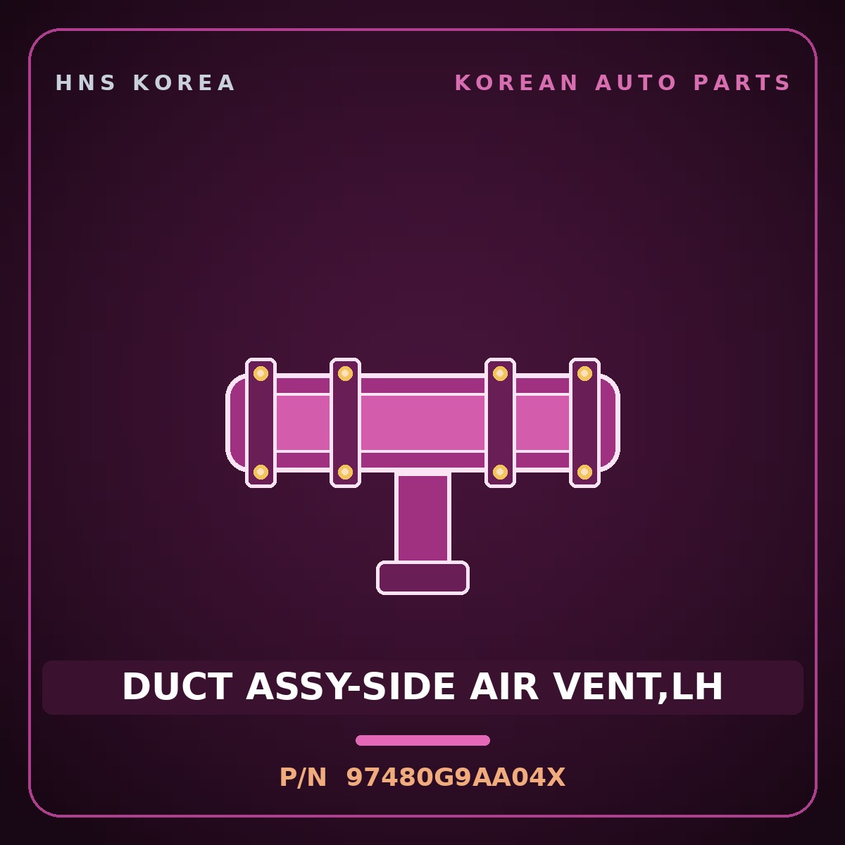 Genuine Mobis DUCT ASSY-SIDE AIR VENT,LH 97480G9AA04X for G70 2023 HNS Parts Korea