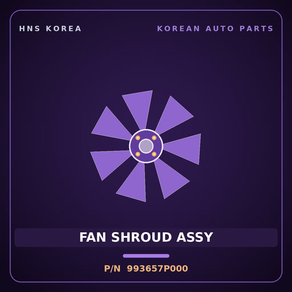 Genuine Mobis FAN SHROUD ASSY 993657P000 for Trago 2013 HNS Parts Korea