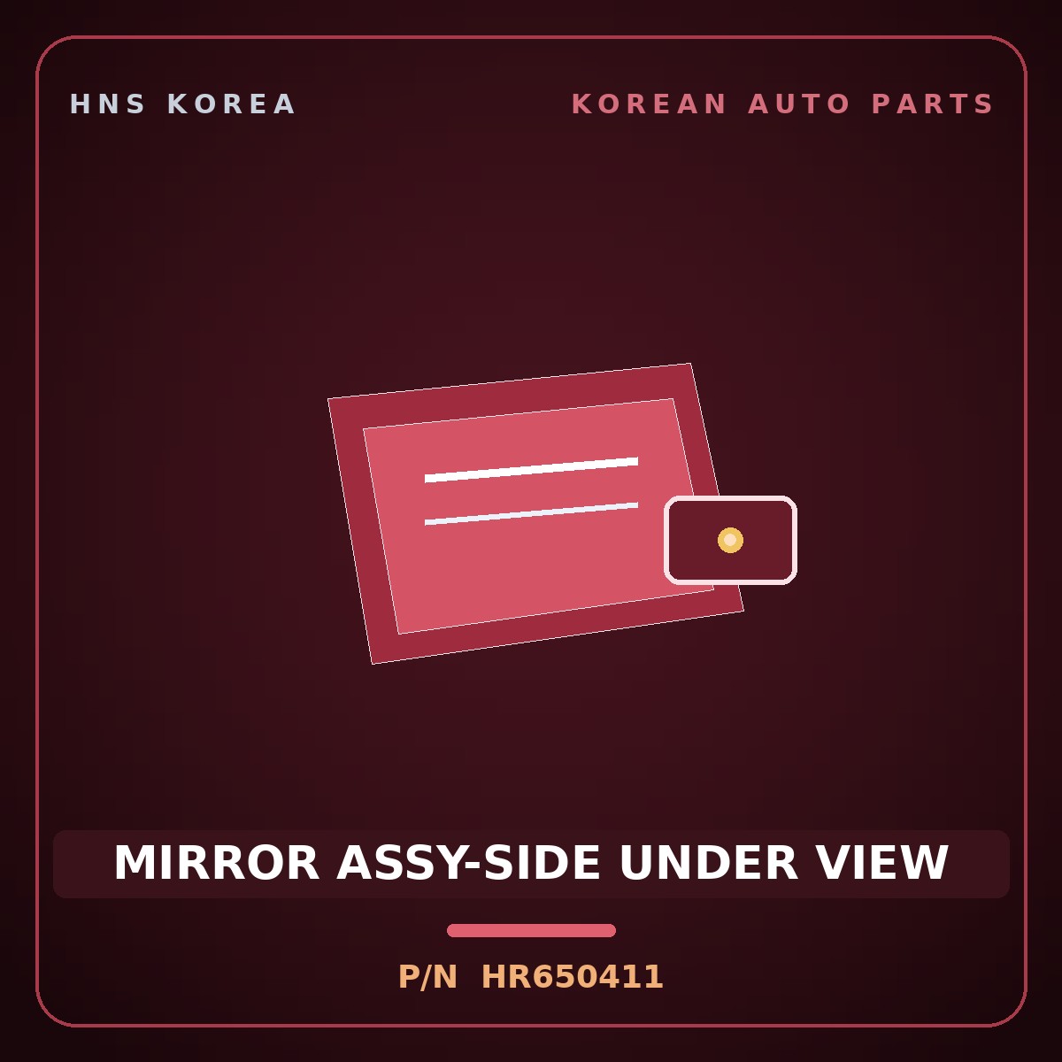 Genuine Mobis MIRROR ASSY-SIDE UNDER VIEW HR650411 for Galloper 1998 HNS Parts Korea