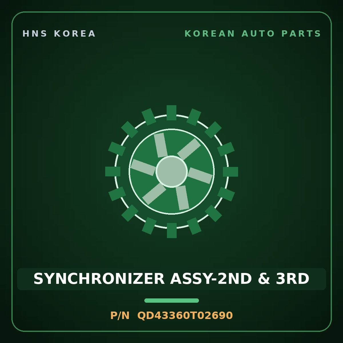 Genuine Mobis SYNCHRONIZER ASSY-2ND & 3RD QD43360T02690 for Express 2004 HNS Parts Korea