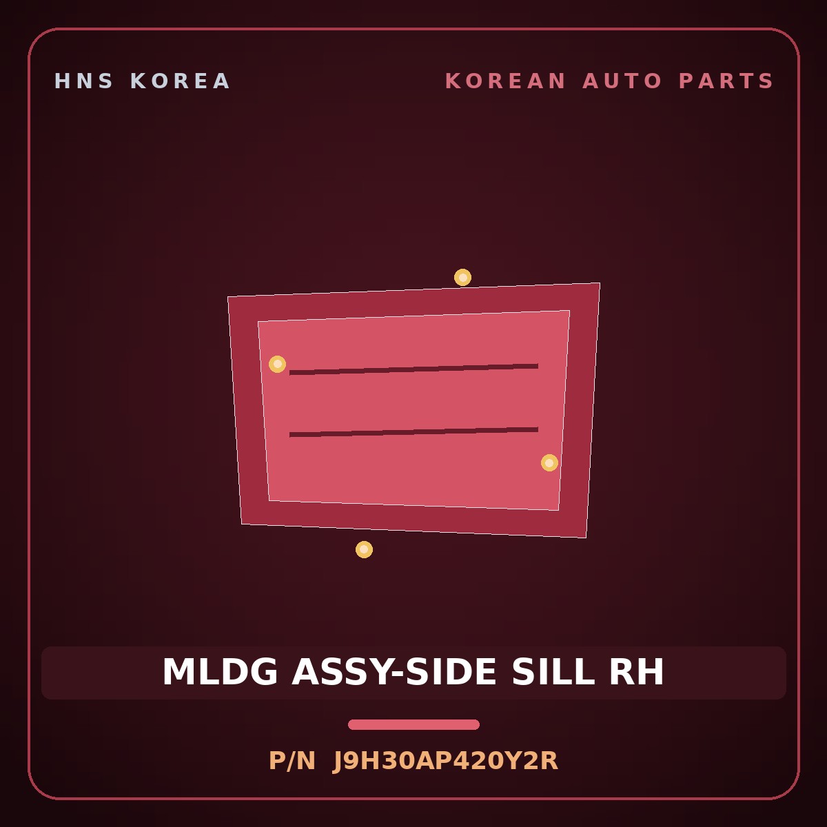Genuine Mobis MLDG ASSY-SIDE SILL RH J9H30AP420Y2R for Kona 2018 HNS Parts Korea