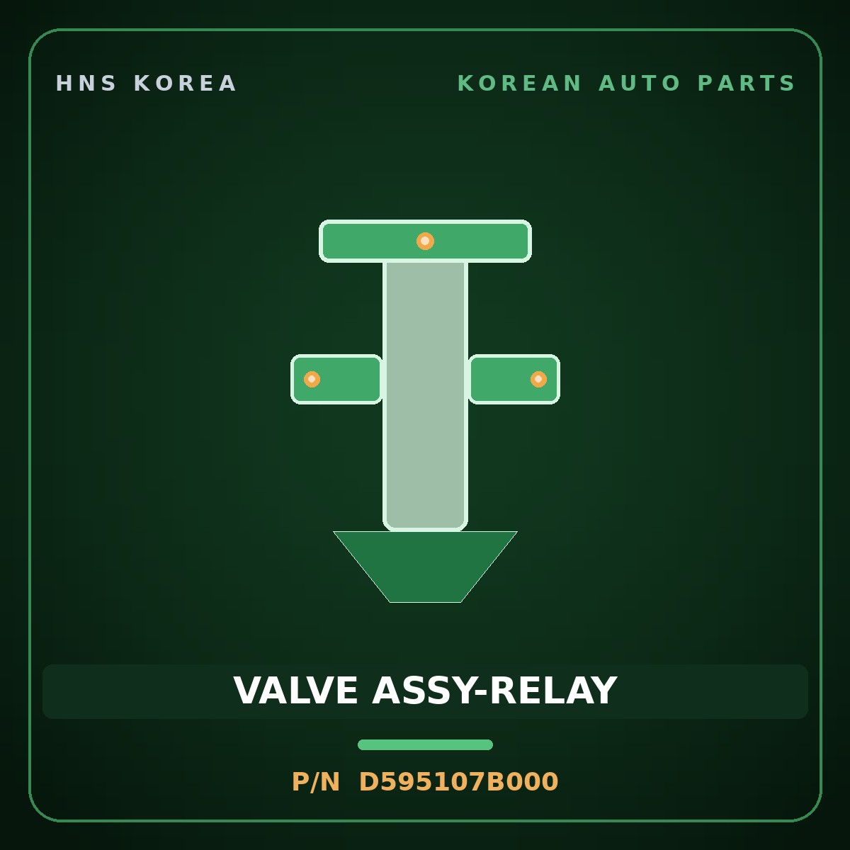 Genuine Mobis VALVE ASSY-RELAY D595107B000 for 11-Ton Truck 1998 HNS Parts Korea