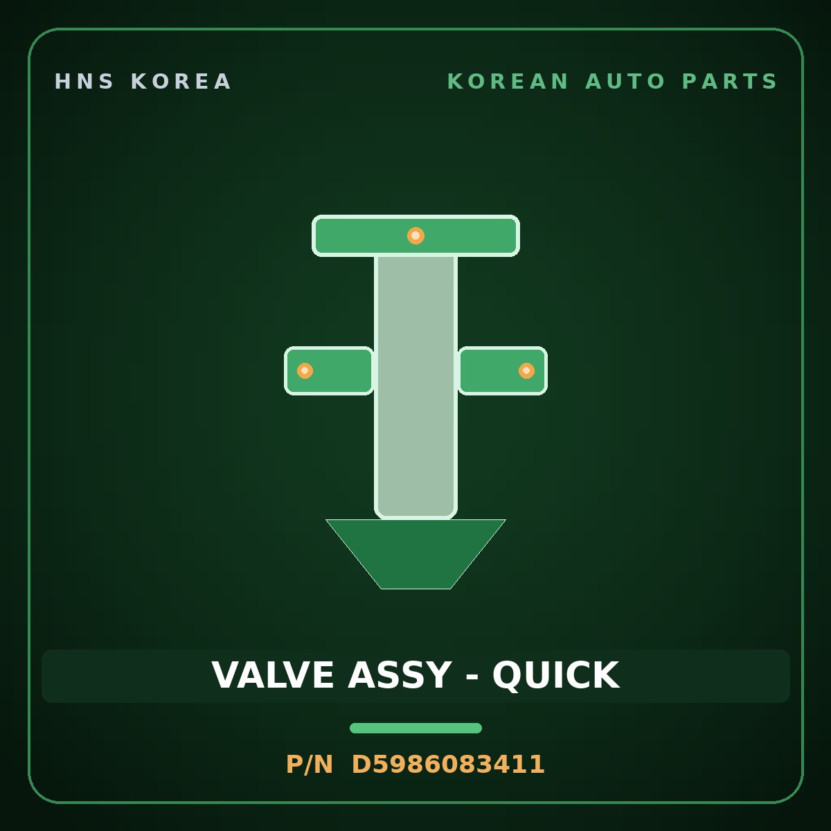 Genuine Mobis VALVE ASSY - QUICK D5986083411 for 11-Ton Truck 1997 HNS Parts Korea