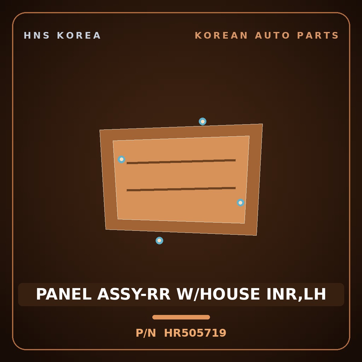 Genuine Mobis PANEL ASSY-RR W/HOUSE INR,LH HR505719 for Galloper 1990 HNS Parts Korea