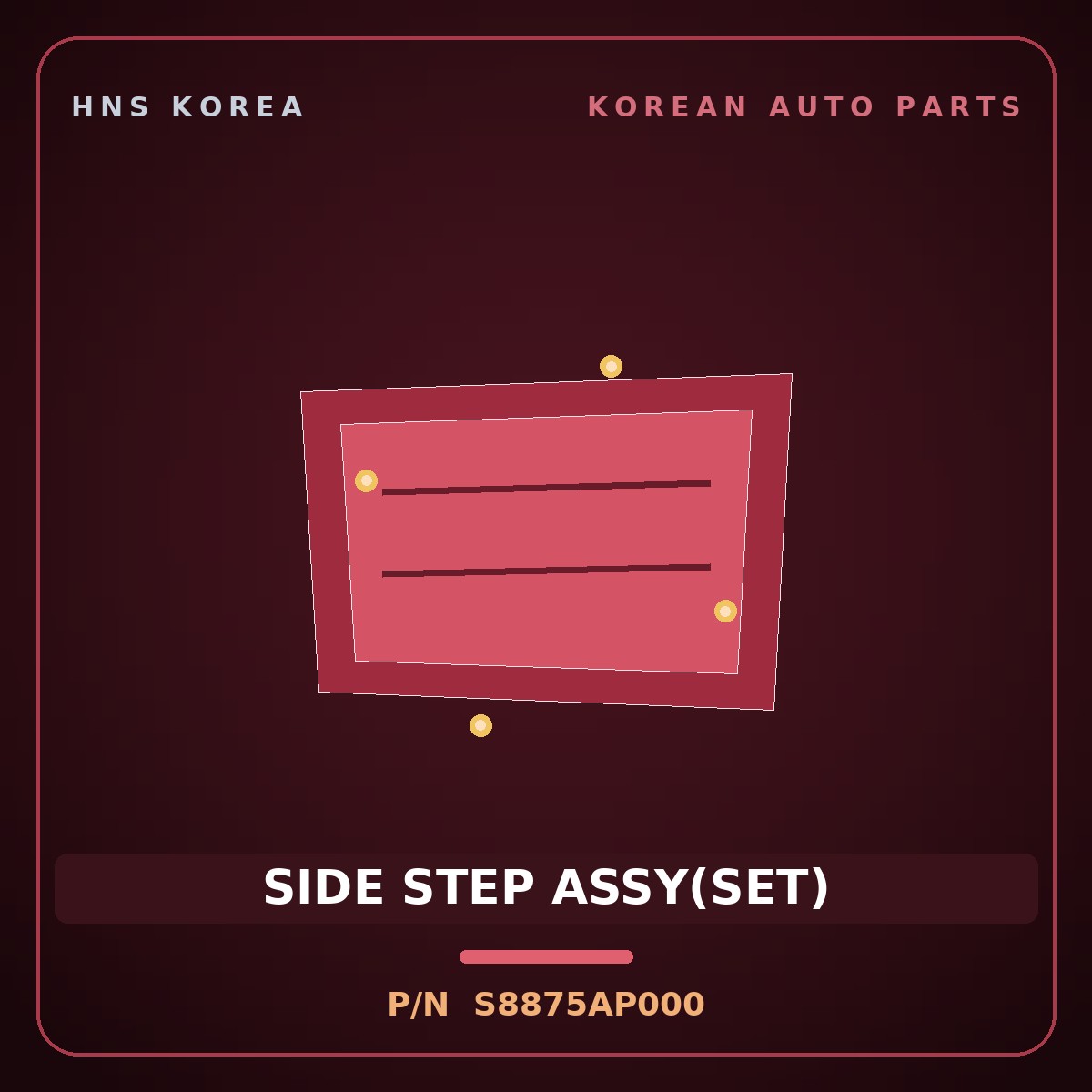 Genuine Mobis SIDE STEP ASSY(SET) S8875AP000 for Palisade 2019 HNS Parts Korea