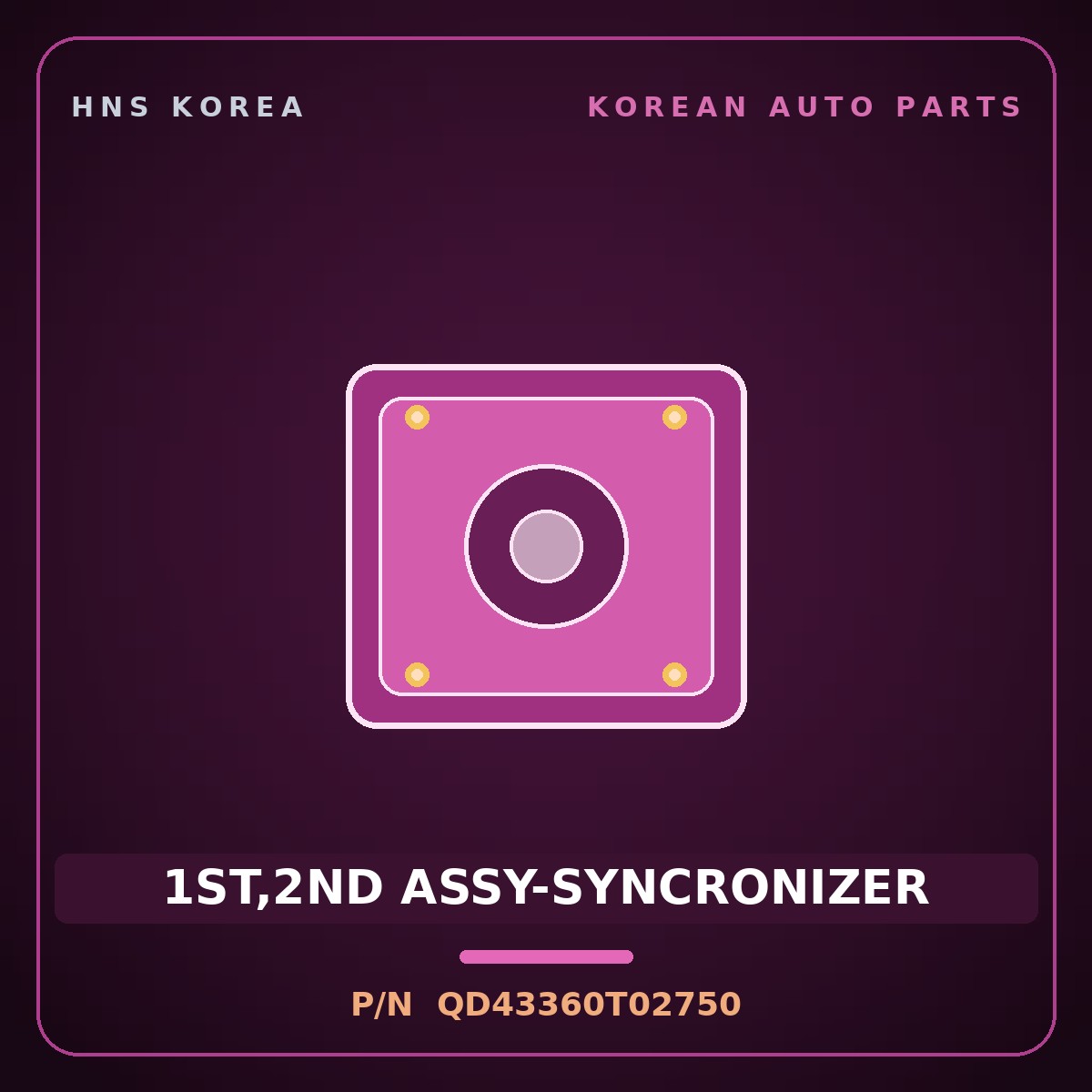 Genuine Mobis 1ST,2ND ASSY-SYNCRONIZER QD43360T02750 for Mega Truck 2004 HNS Parts Korea