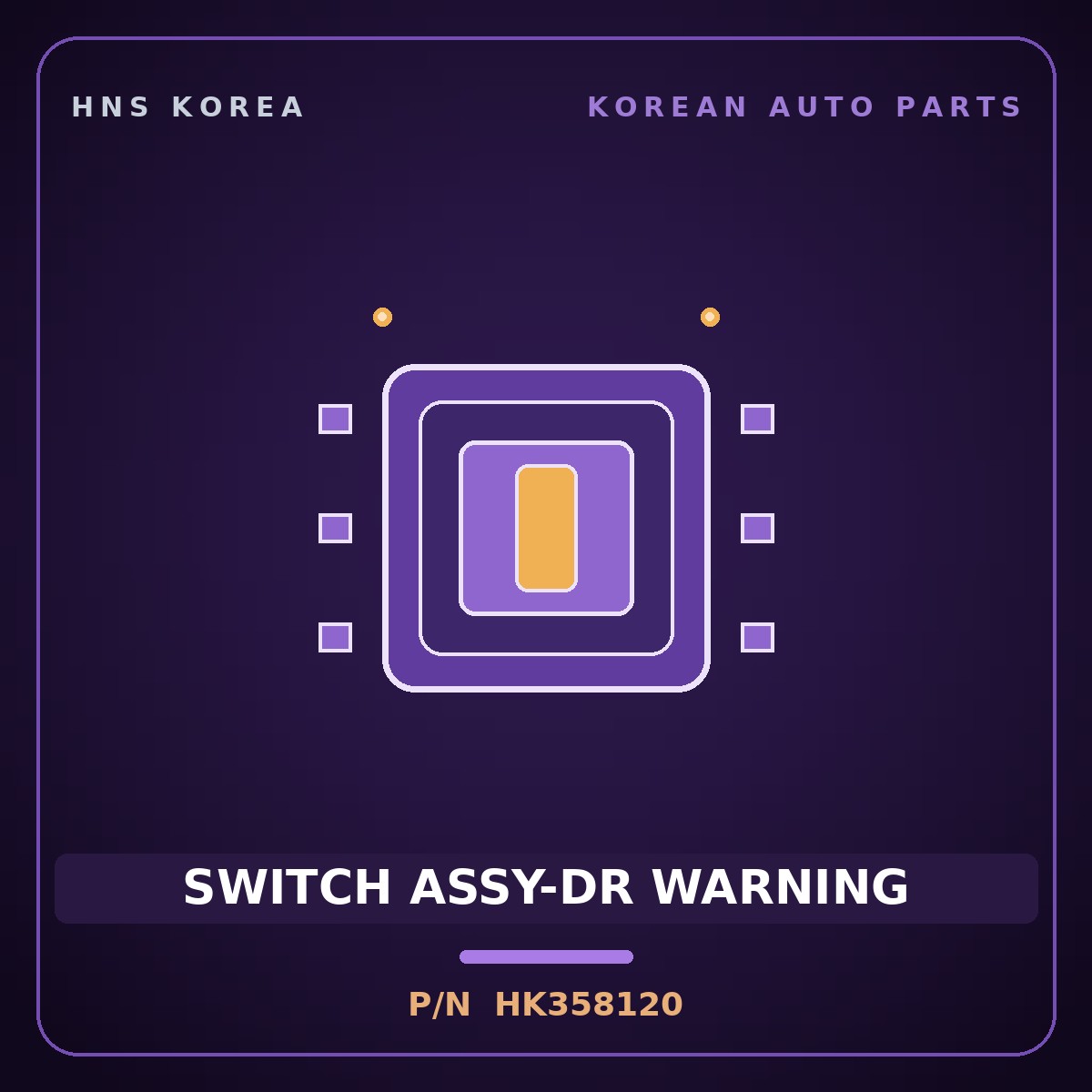 Genuine Mobis SWITCH ASSY-DR WARNING HK358120 for Galloper 1990 HNS Parts Korea
