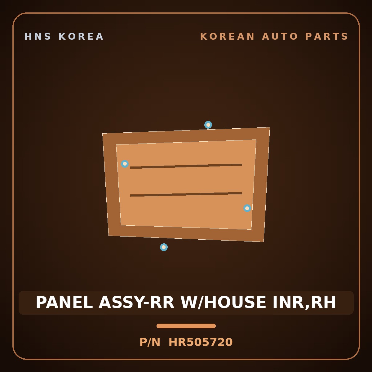 Genuine Mobis PANEL ASSY-RR W/HOUSE INR,RH HR505720 for Galloper 1990 HNS Parts Korea