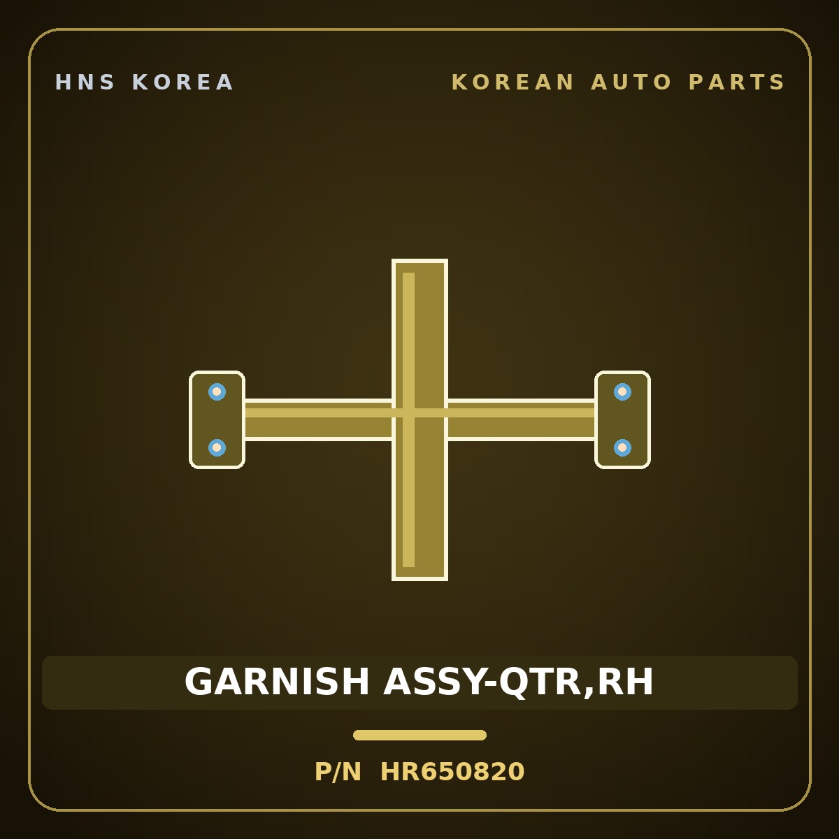 Genuine Mobis GARNISH ASSY-QTR,RH HR650820 for Galloper 1990 HNS Parts Korea