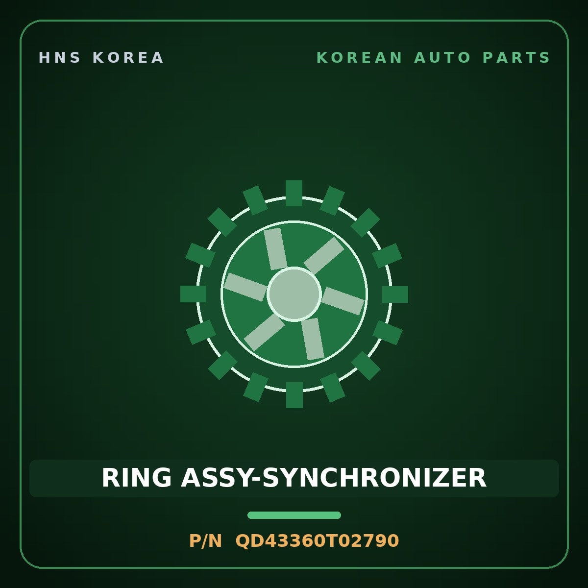Genuine Mobis RING ASSY-SYNCHRONIZER QD43360T02790 for County 2008 HNS Parts Korea