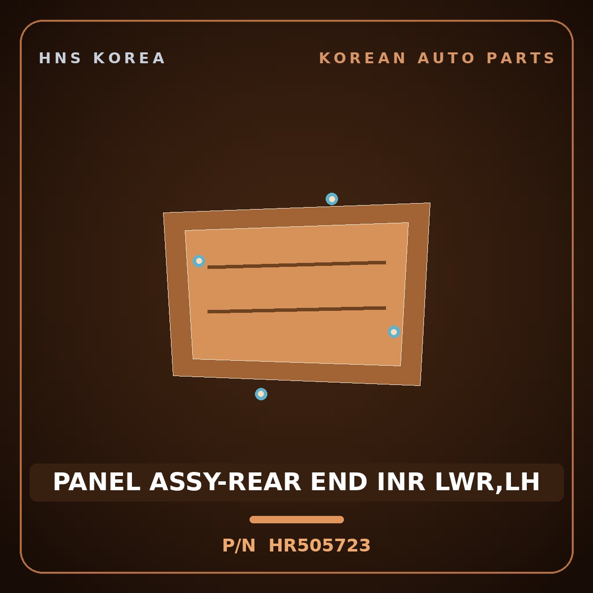 Genuine Mobis PANEL ASSY-REAR END INR LWR,LH HR505723 for Galloper 1990 HNS Parts Korea