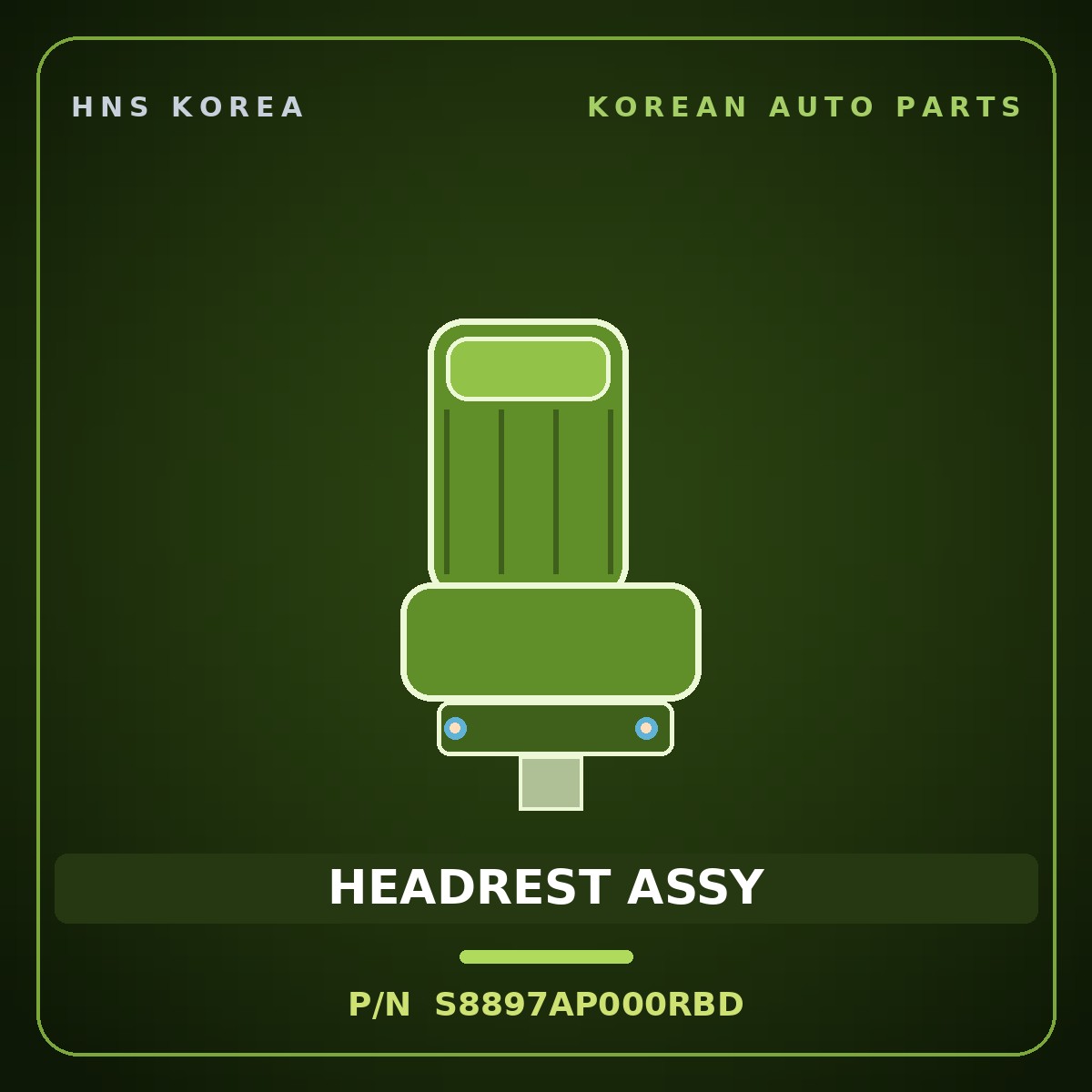 Genuine Mobis HEADREST ASSY S8897AP000RBD for Palisade 2019 HNS Parts Korea