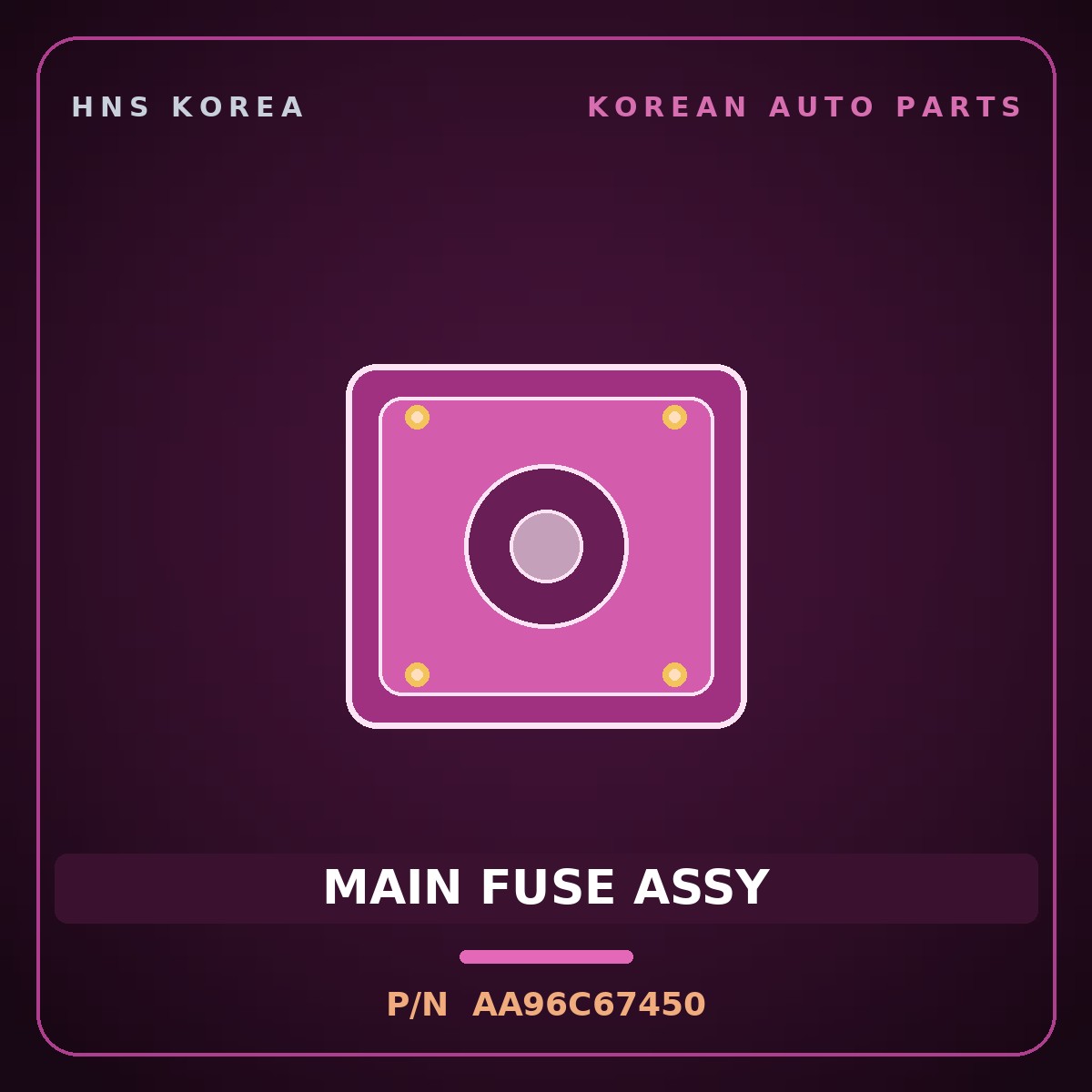 Genuine Mobis MAIN FUSE ASSY AA96C67450 for Granbird 2001 HNS Parts Korea