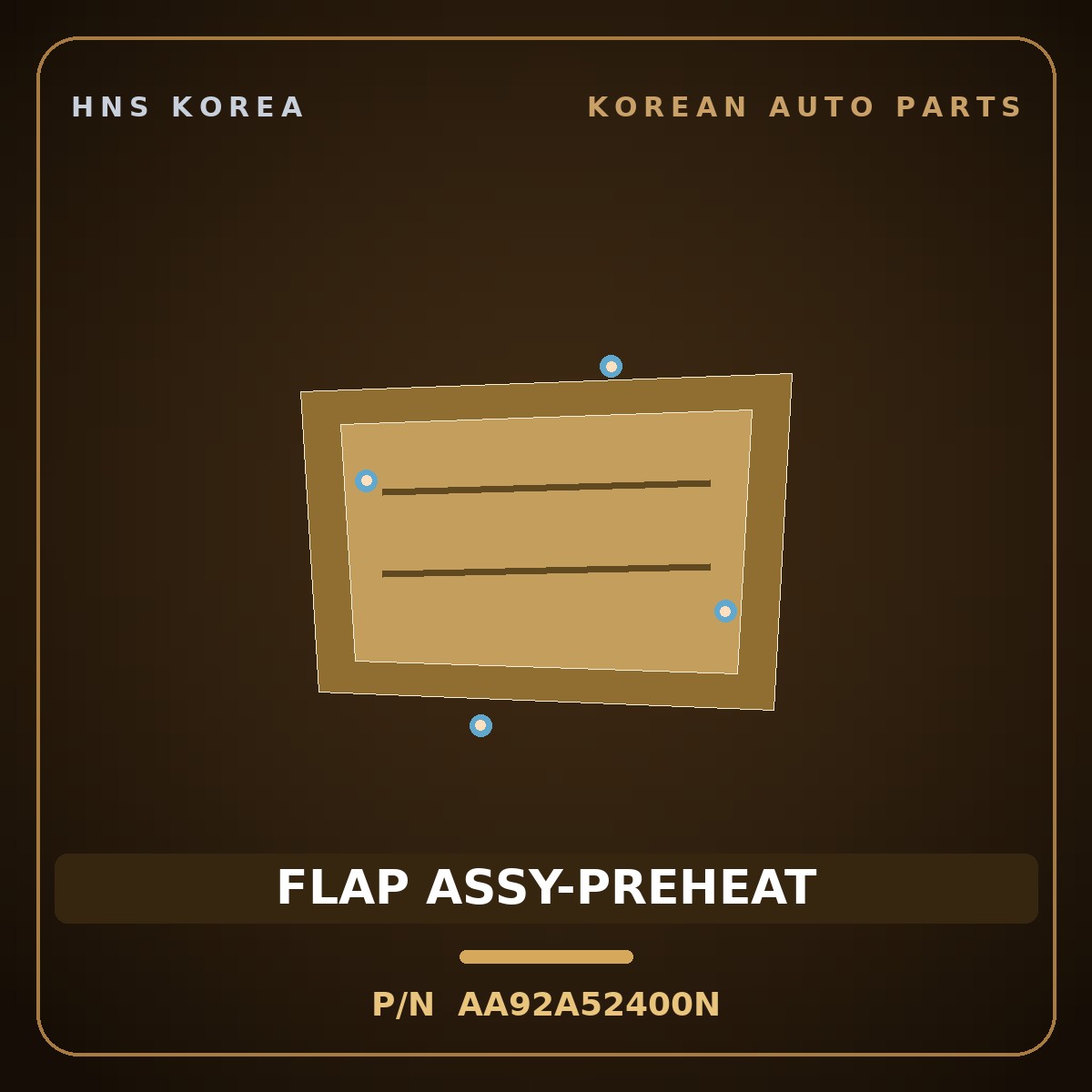 Genuine Mobis FLAP ASSY-PREHEAT AA92A52400N for Granbird 2001 HNS Parts Korea