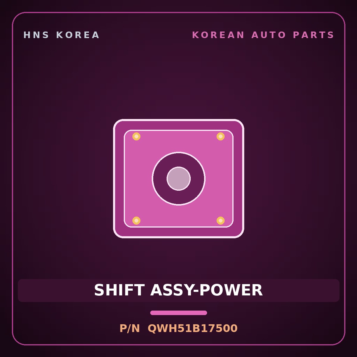 Genuine Mobis SHIFT ASSY-POWER QWH51B17500 for Aerotown 2008 HNS Parts Korea