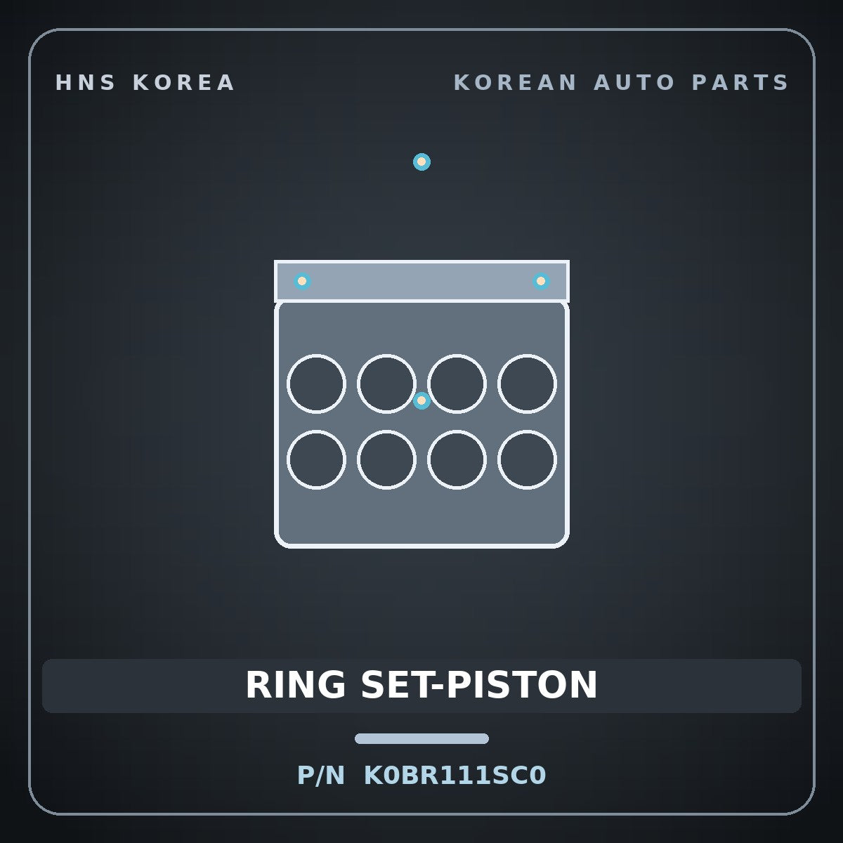 Genuine Mobis RING SET-PISTON K0BR111SC0 for 5-Ton Truck 1997 HNS Parts Korea