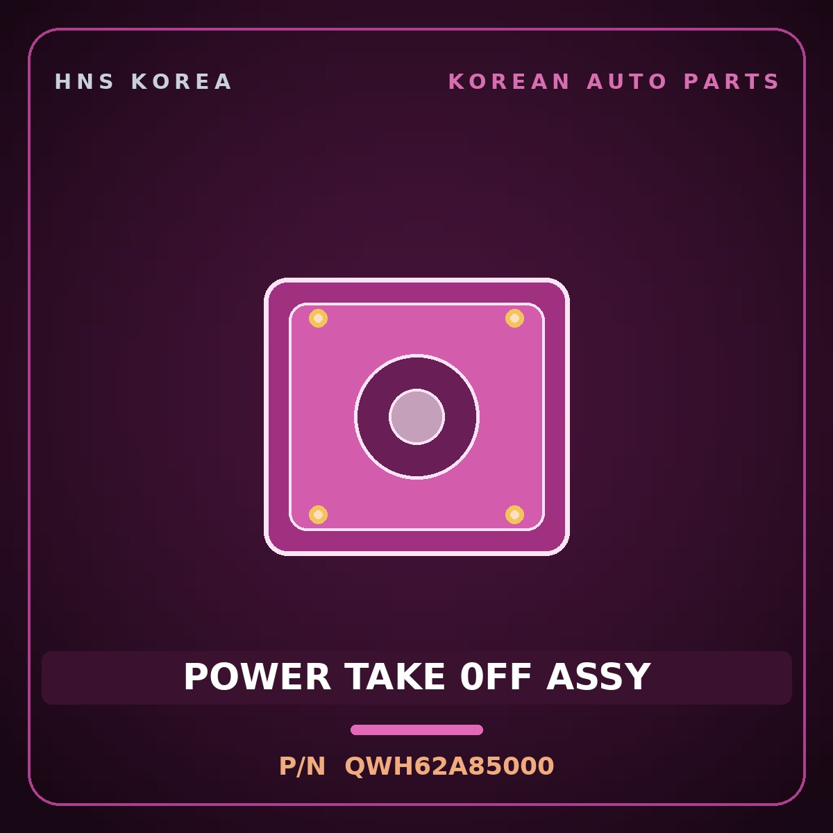 Genuine Mobis POWER TAKE 0FF ASSY QWH62A85000 for Mega Truck 2008 HNS Parts Korea