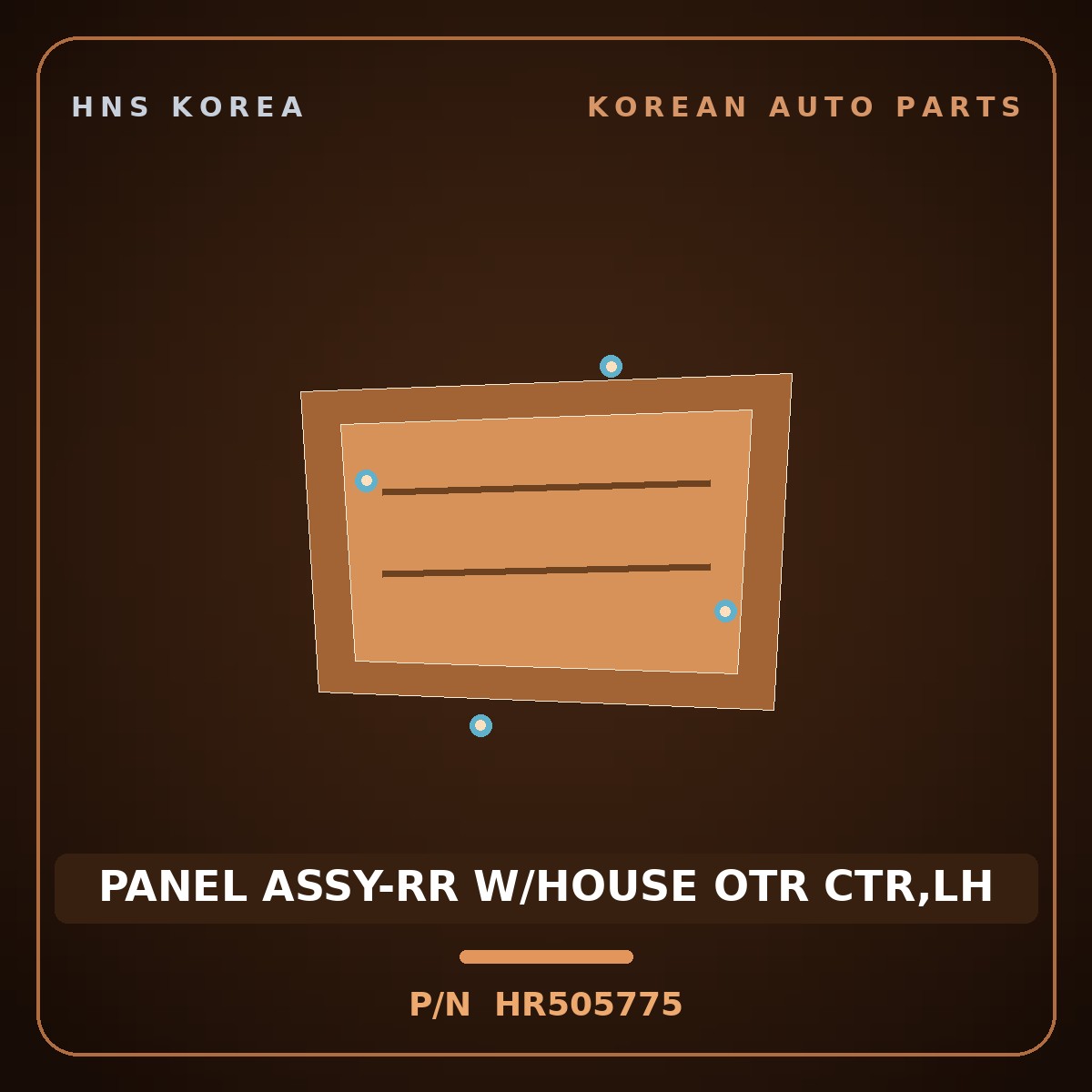 Genuine Mobis PANEL ASSY-RR W/HOUSE OTR CTR,LH HR505775 for Galloper 1990 HNS Parts Korea