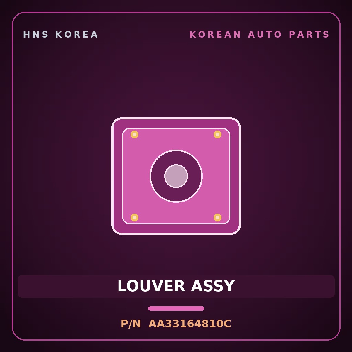 Genuine Mobis LOUVER ASSY AA33164810C for Retona 1999 HNS Parts Korea