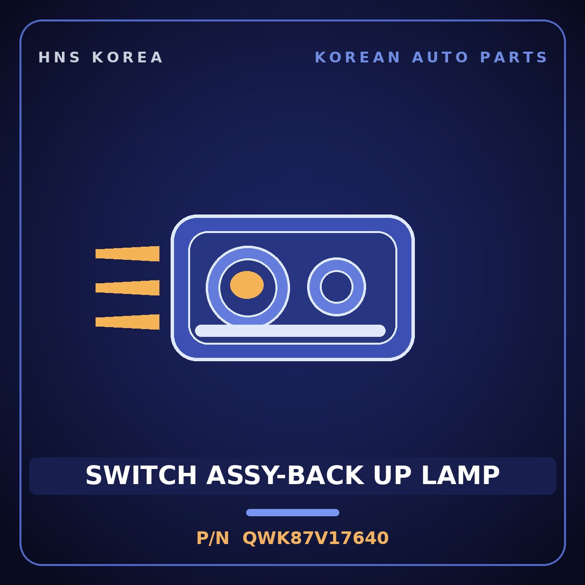 Genuine Mobis SWITCH ASSY-BACK UP LAMP QWK87V17640 for Aerotown 2008 HNS Parts Korea
