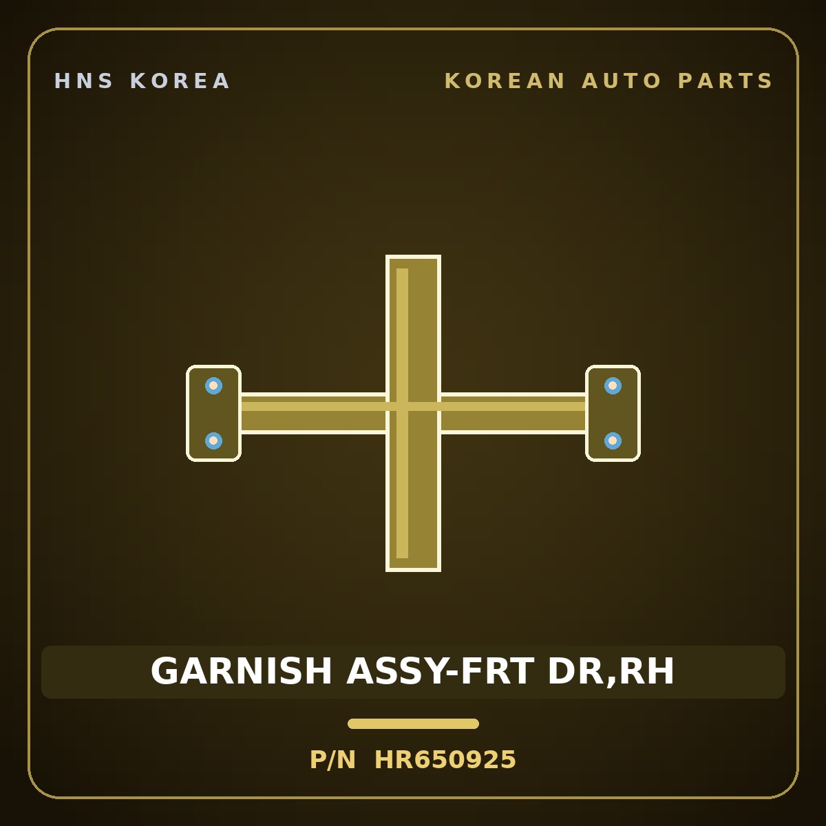Genuine Mobis GARNISH ASSY-FRT DR,RH HR650925 for Galloper 1990 HNS Parts Korea