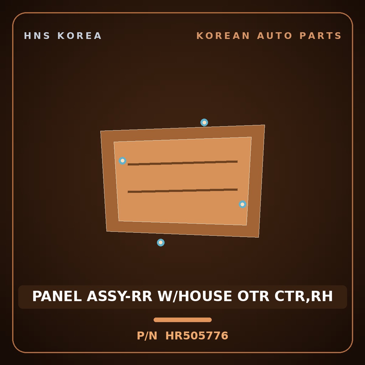 Genuine Mobis PANEL ASSY-RR W/HOUSE OTR CTR,RH HR505776 for Galloper 1990 HNS Parts Korea