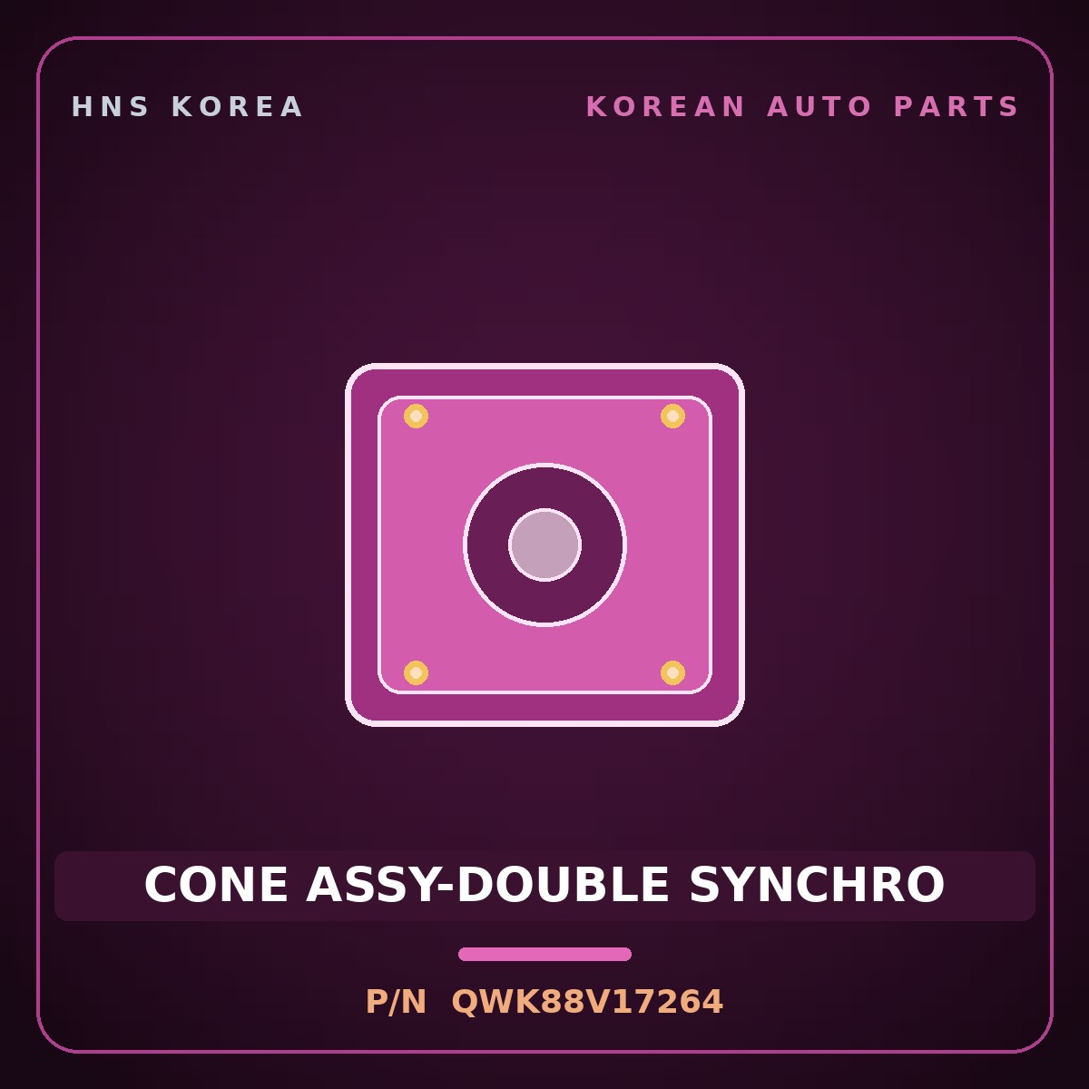 Genuine Mobis CONE ASSY-DOUBLE SYNCHRO QWK88V17264 for Aerotown 2008 HNS Parts Korea