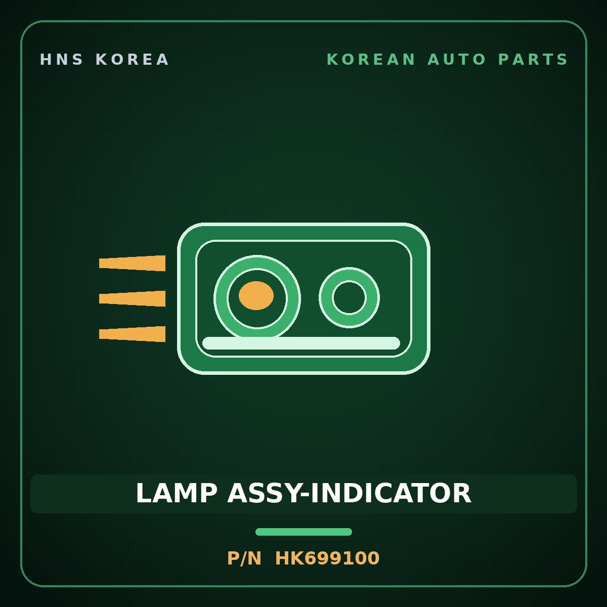 Genuine Mobis LAMP ASSY-INDICATOR HK699100 for Galloper 1990 HNS Parts Korea