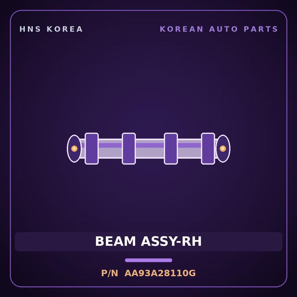Genuine Mobis BEAM ASSY-RH AA93A28110G for Granbird 2001 HNS Parts Korea