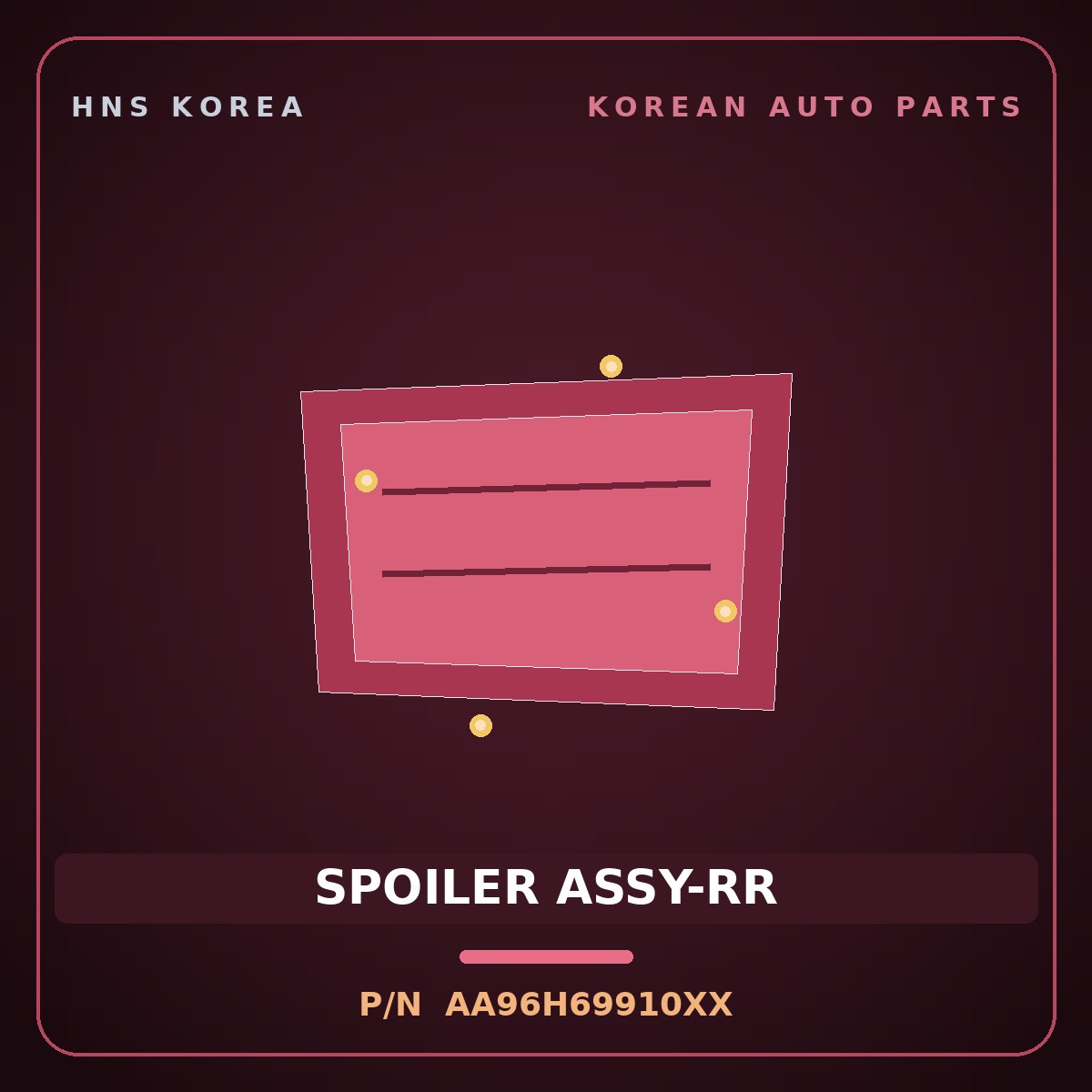 Genuine Mobis SPOILER ASSY-RR AA96H69910XX for Granbird 2001 HNS Parts Korea