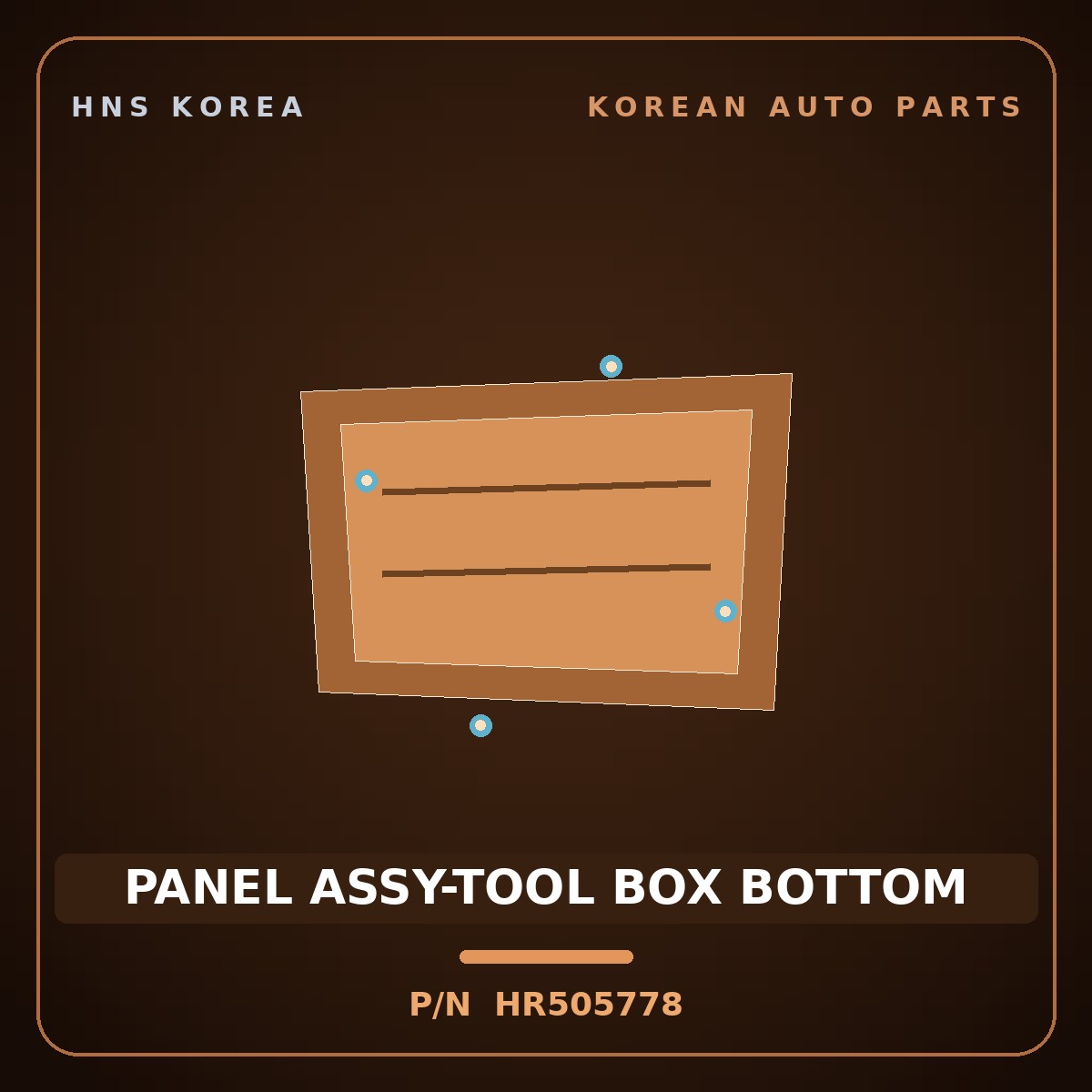 Genuine Mobis PANEL ASSY-TOOL BOX BOTTOM HR505778 for Galloper 1990 HNS Parts Korea