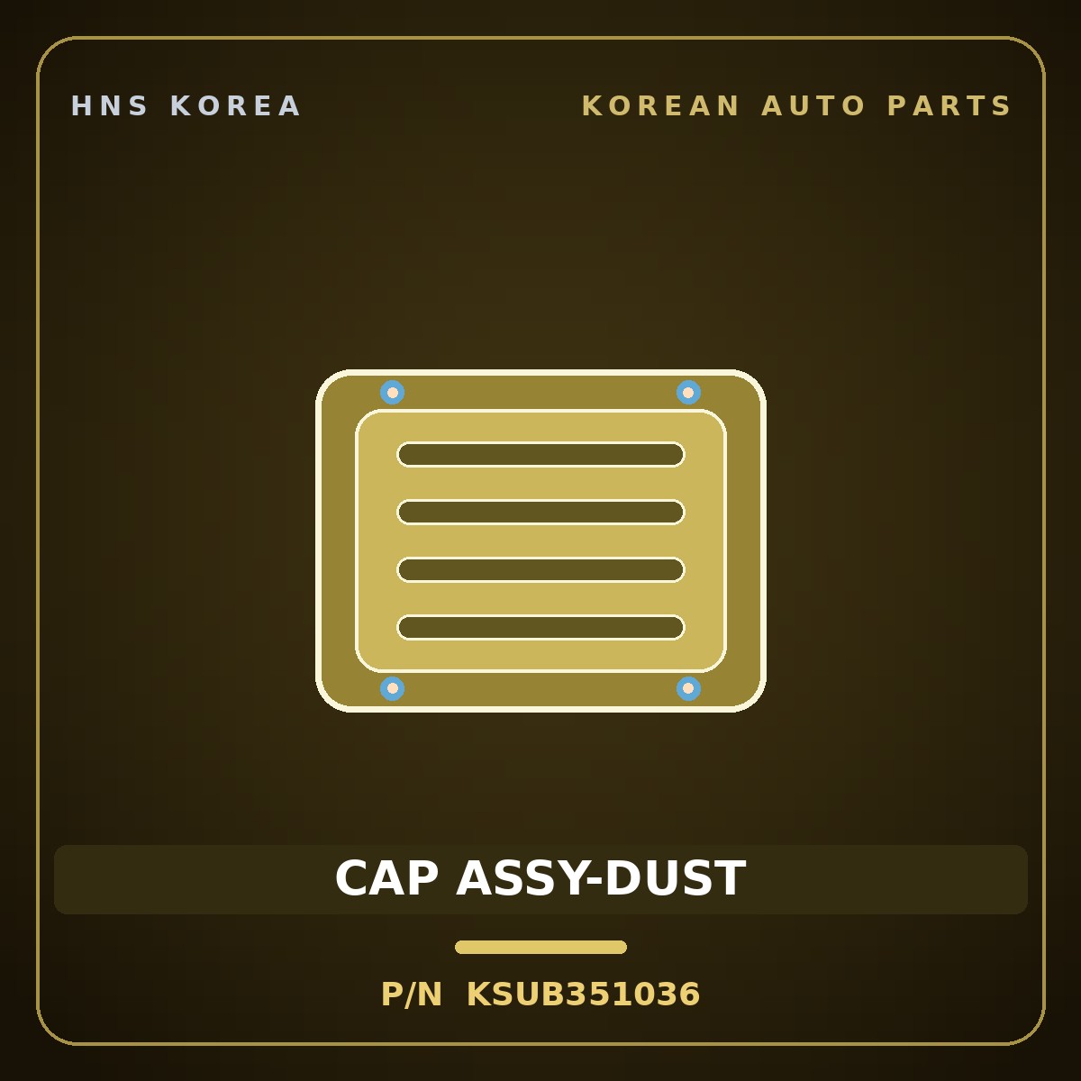 Genuine Mobis CAP ASSY-DUST KSUB351036 for Cerato 1998 HNS Parts Korea