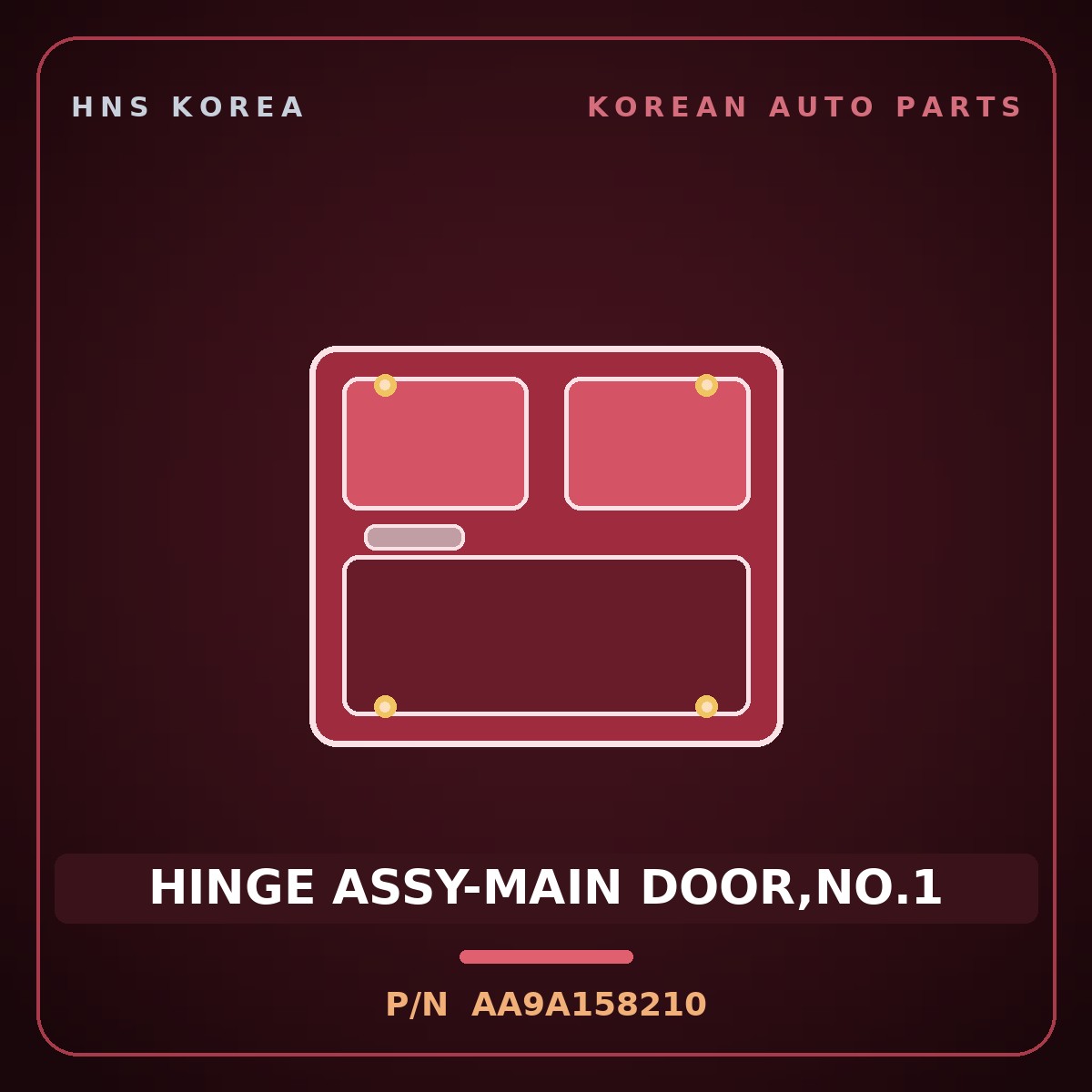 Genuine Mobis HINGE ASSY-MAIN DOOR,NO.1 AA9A158210 for Power Combi 1998 HNS Parts Korea
