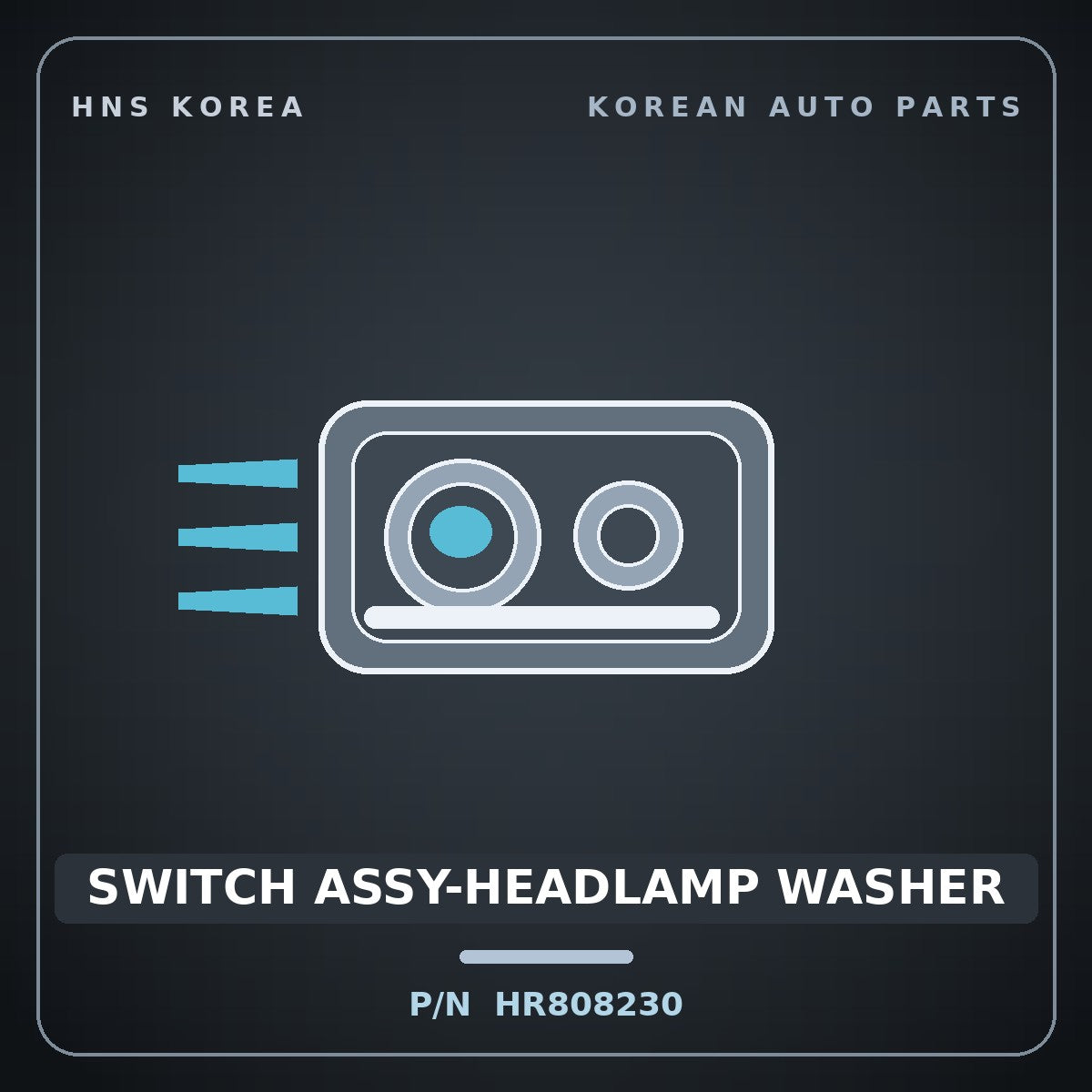 Genuine Mobis SWITCH ASSY-HEADLAMP WASHER HR808230 for Galloper 1990 HNS Parts Korea