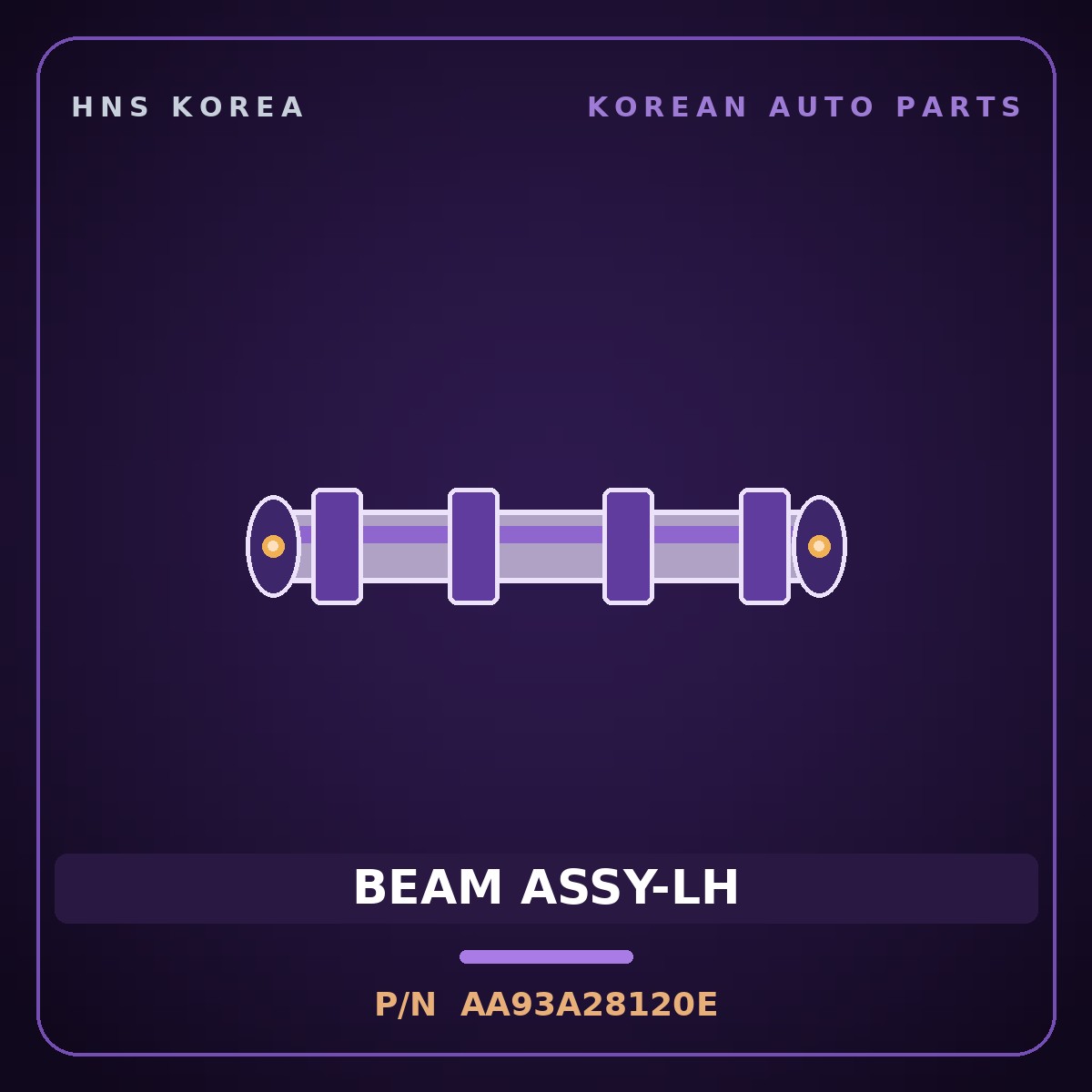 Genuine Mobis BEAM ASSY-LH AA93A28120E for Granbird 2001 HNS Parts Korea