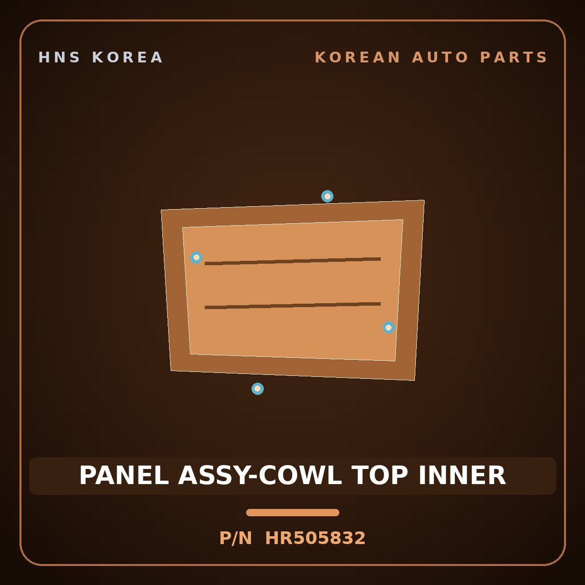 Genuine Mobis PANEL ASSY-COWL TOP INNER HR505832 for Galloper 1990 HNS Parts Korea