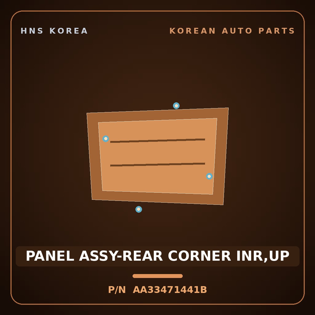 Genuine Mobis PANEL ASSY-REAR CORNER INR,UP AA33471441B for Retona 1999 HNS Parts Korea