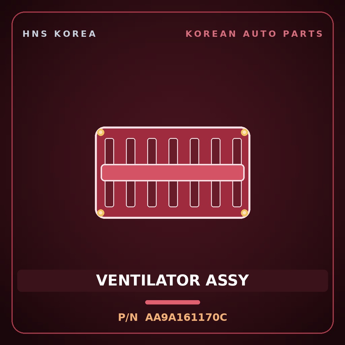 Genuine Mobis VENTILATOR ASSY AA9A161170C for Granbird 2001 HNS Parts Korea