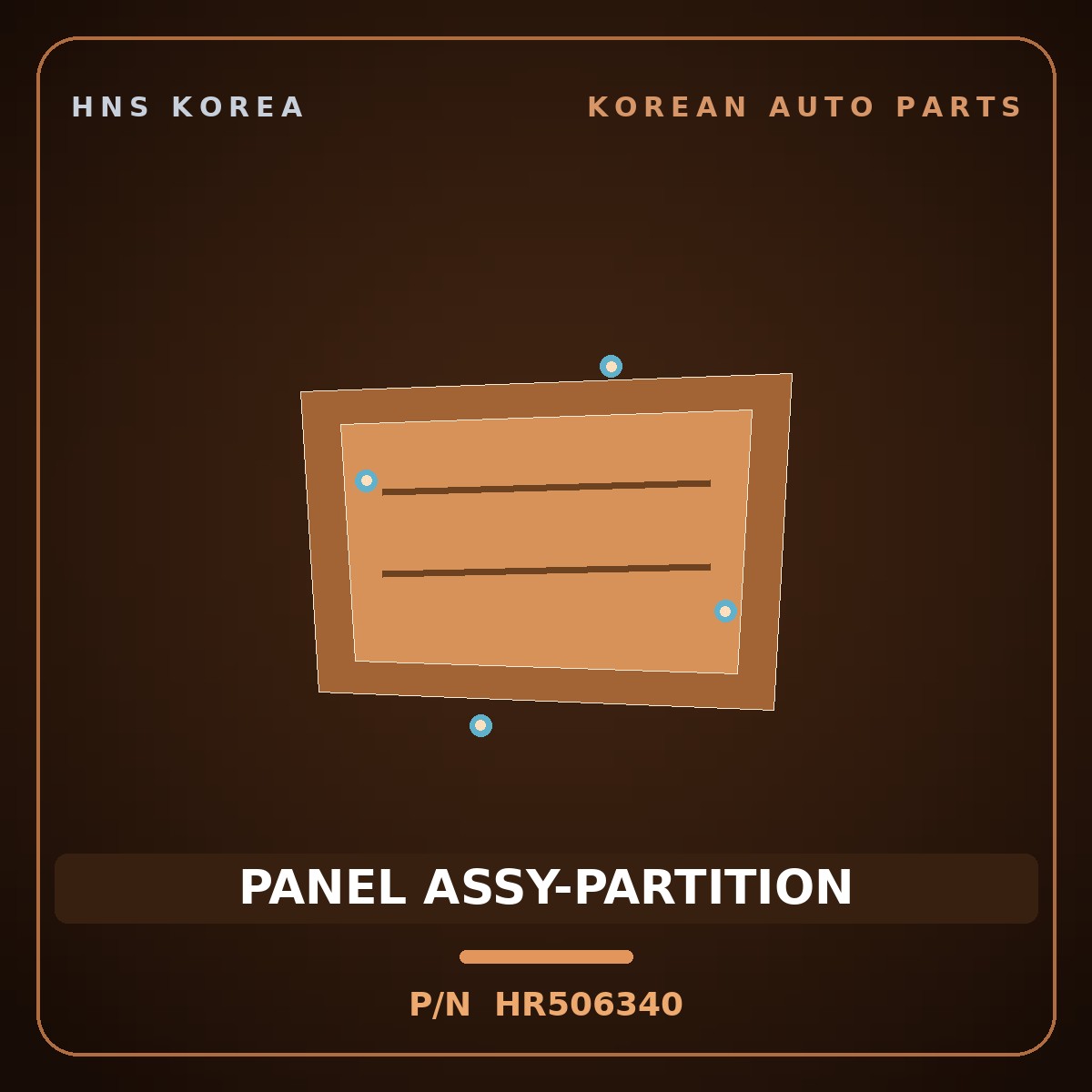 Genuine Mobis PANEL ASSY-PARTITION HR506340 for Galloper 1990 HNS Parts Korea