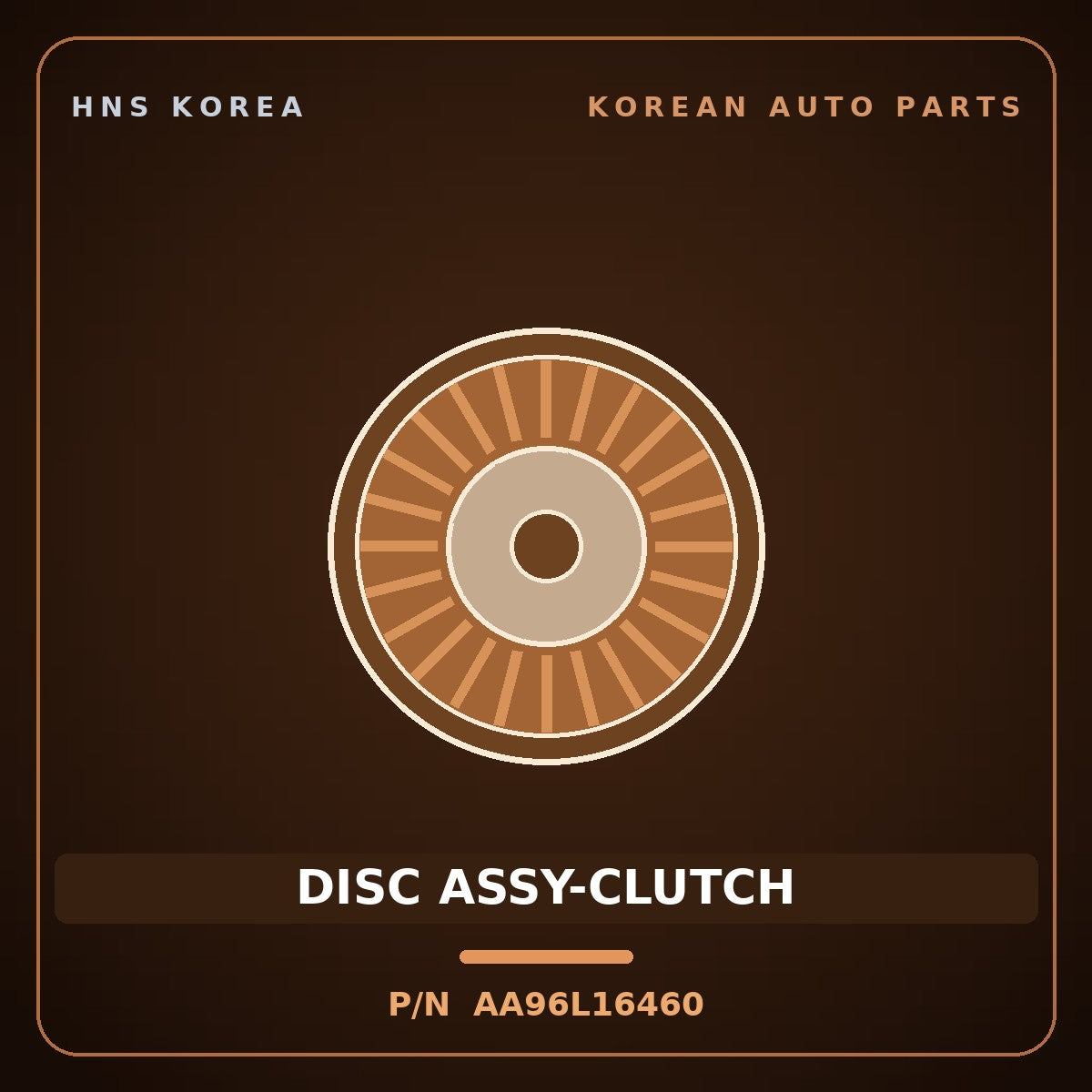 Genuine Mobis DISC ASSY-CLUTCH AA96L16460 for Granbird 2001 HNS Parts Korea