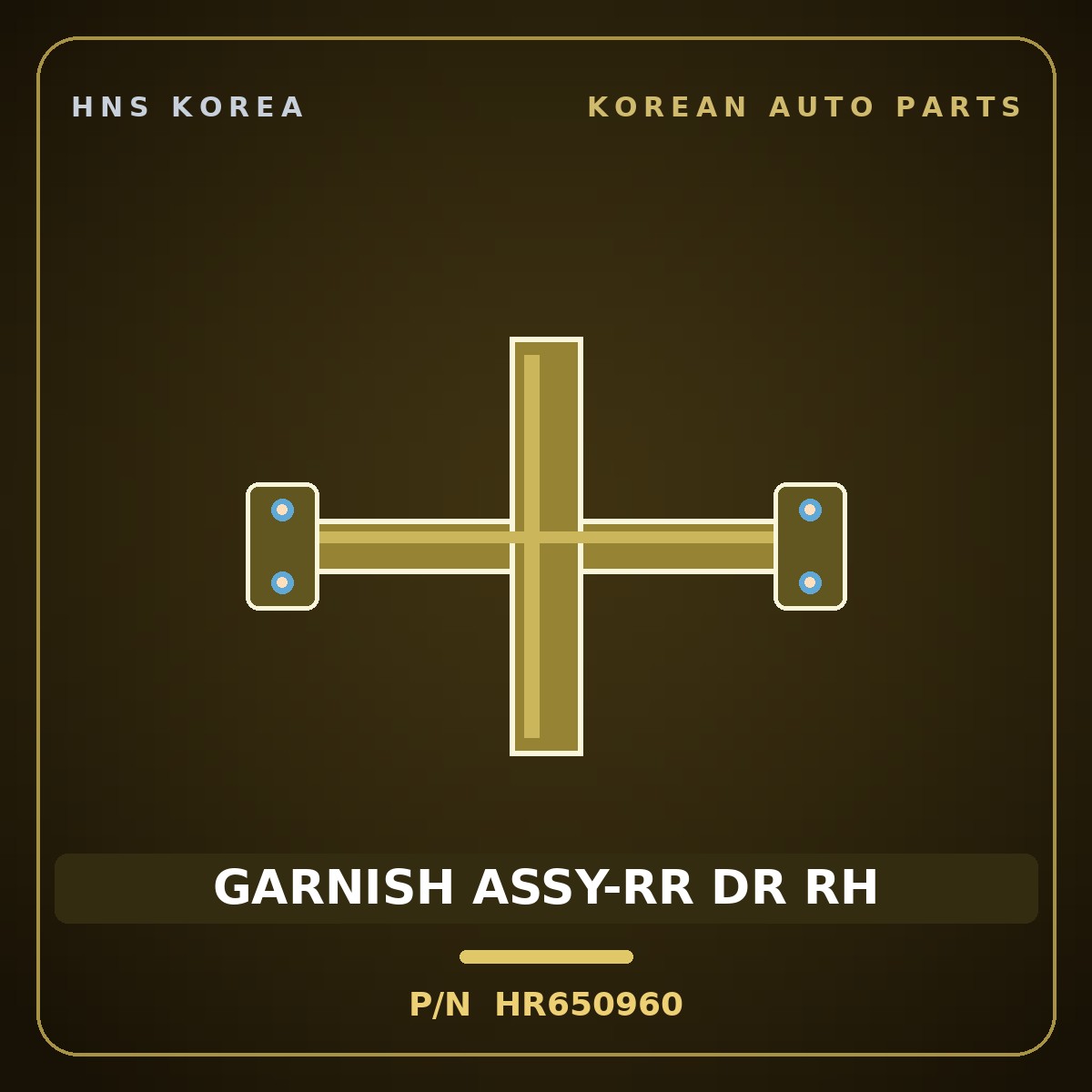 Genuine Mobis GARNISH ASSY-RR DR RH HR650960 for Galloper 1990 HNS Parts Korea