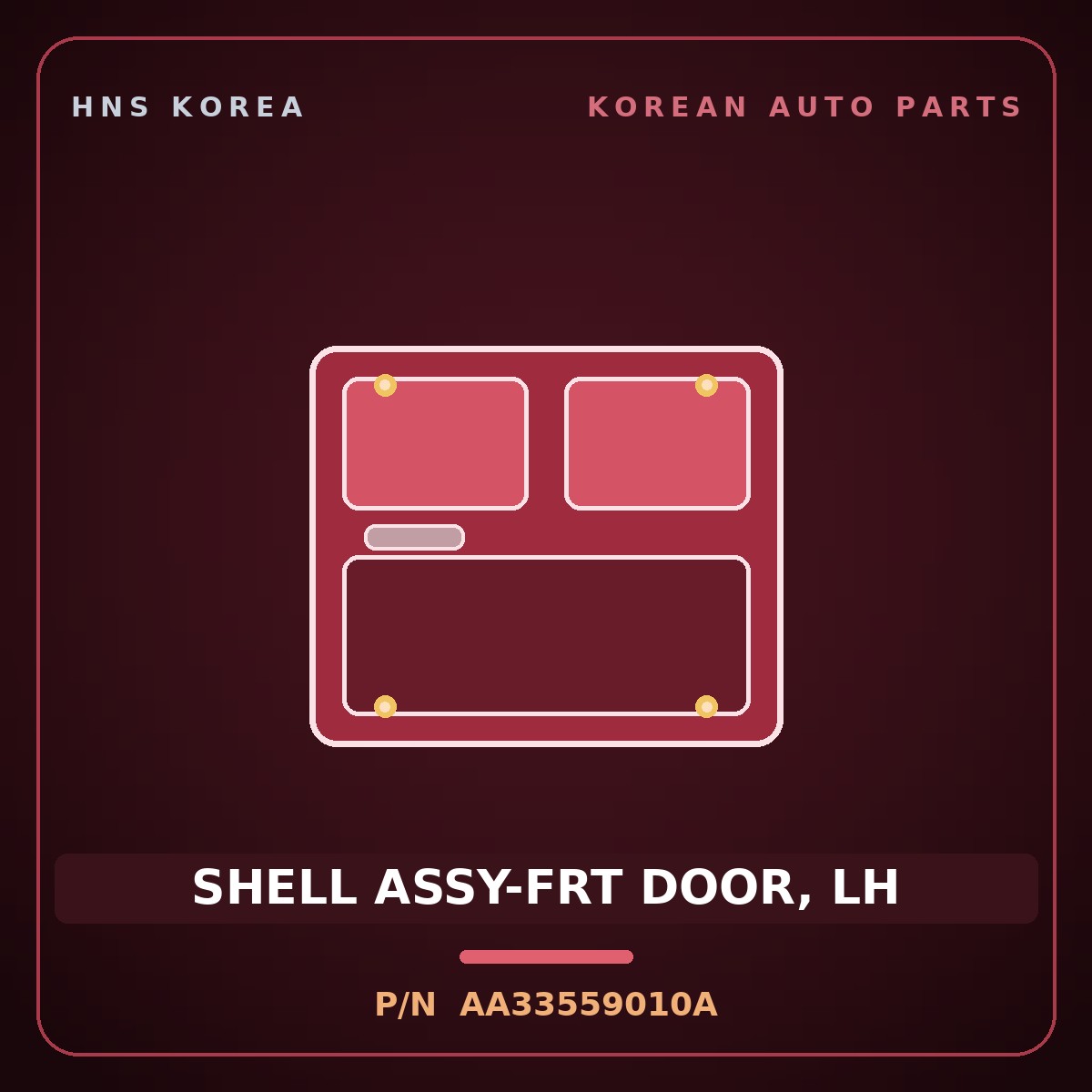 Genuine Mobis SHELL ASSY-FRT DOOR, LH AA33559010A for Retona 1999 HNS Parts Korea